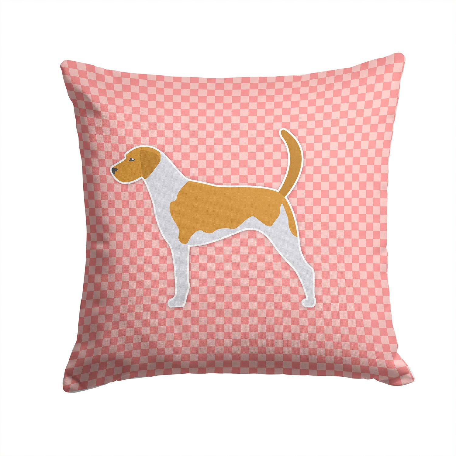 American Foxhound Checkerboard Pink Fabric Decorative Pillow BB3598PW1414 - the-store.com