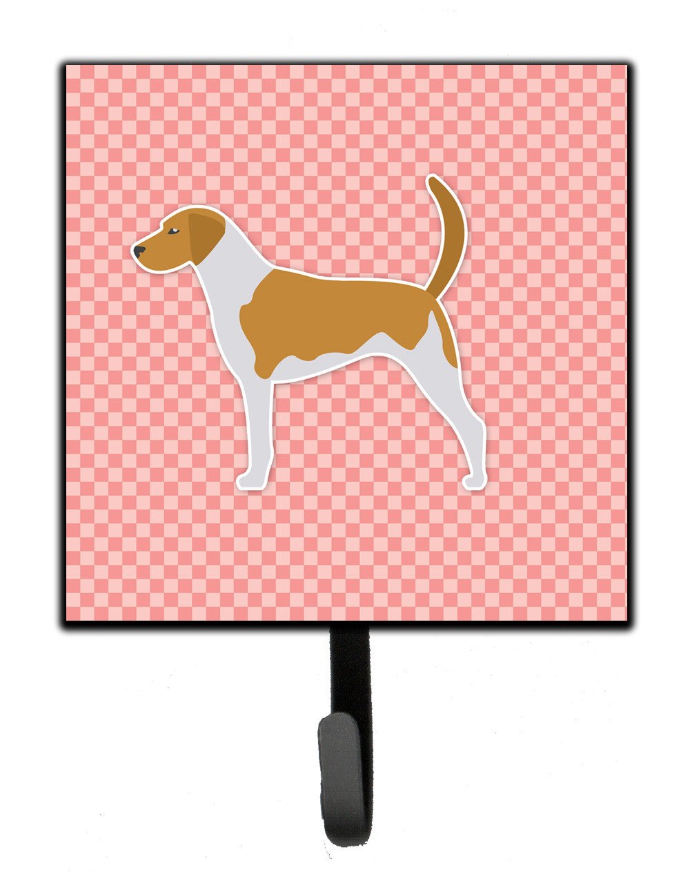 American Foxhound Checkerboard Pink Leash or Key Holder BB3598SH4 by Caroline&#39;s Treasures