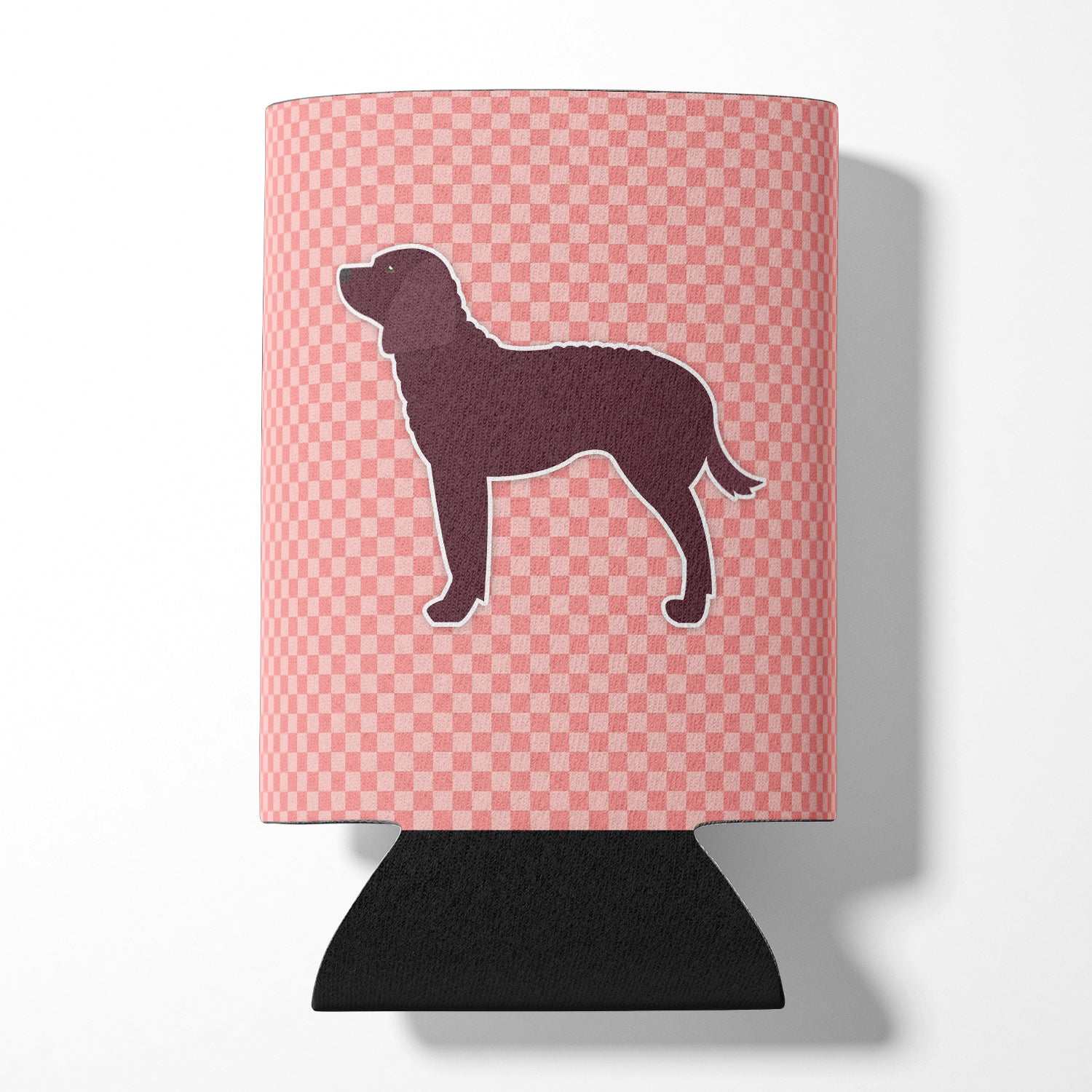 American Water Spaniel Checkerboard Pink Can or Bottle Hugger BB3601CC
