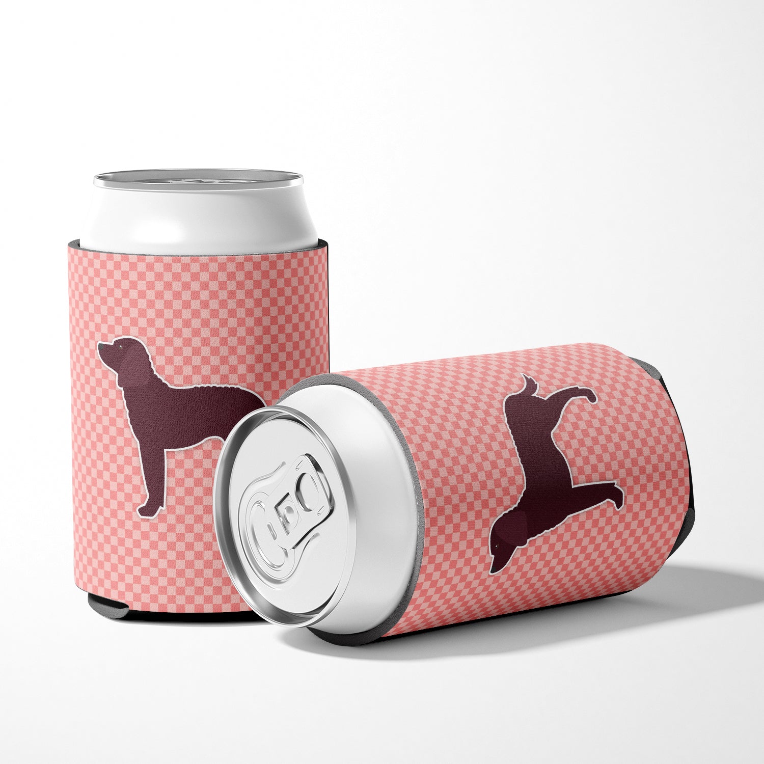 American Water Spaniel Checkerboard Pink Can or Bottle Hugger BB3601CC  the-store.com.