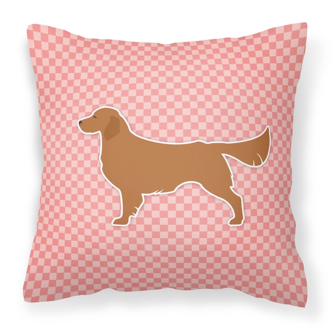 Golden Retriever Checkerboard Pink Fabric Decorative Pillow BB3604PW1818 by Caroline&#39;s Treasures