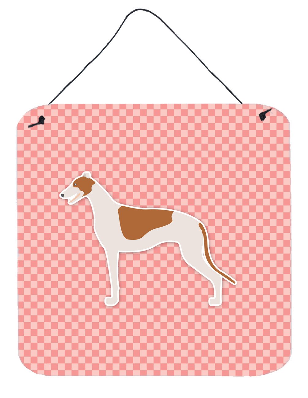 Greyhound Checkerboard Pink Wall or Door Hanging Prints BB3605DS66 by Caroline&#39;s Treasures