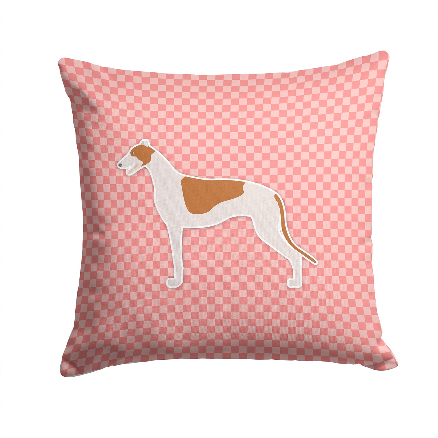 Greyhound Checkerboard Pink Fabric Decorative Pillow BB3605PW1414 - the-store.com