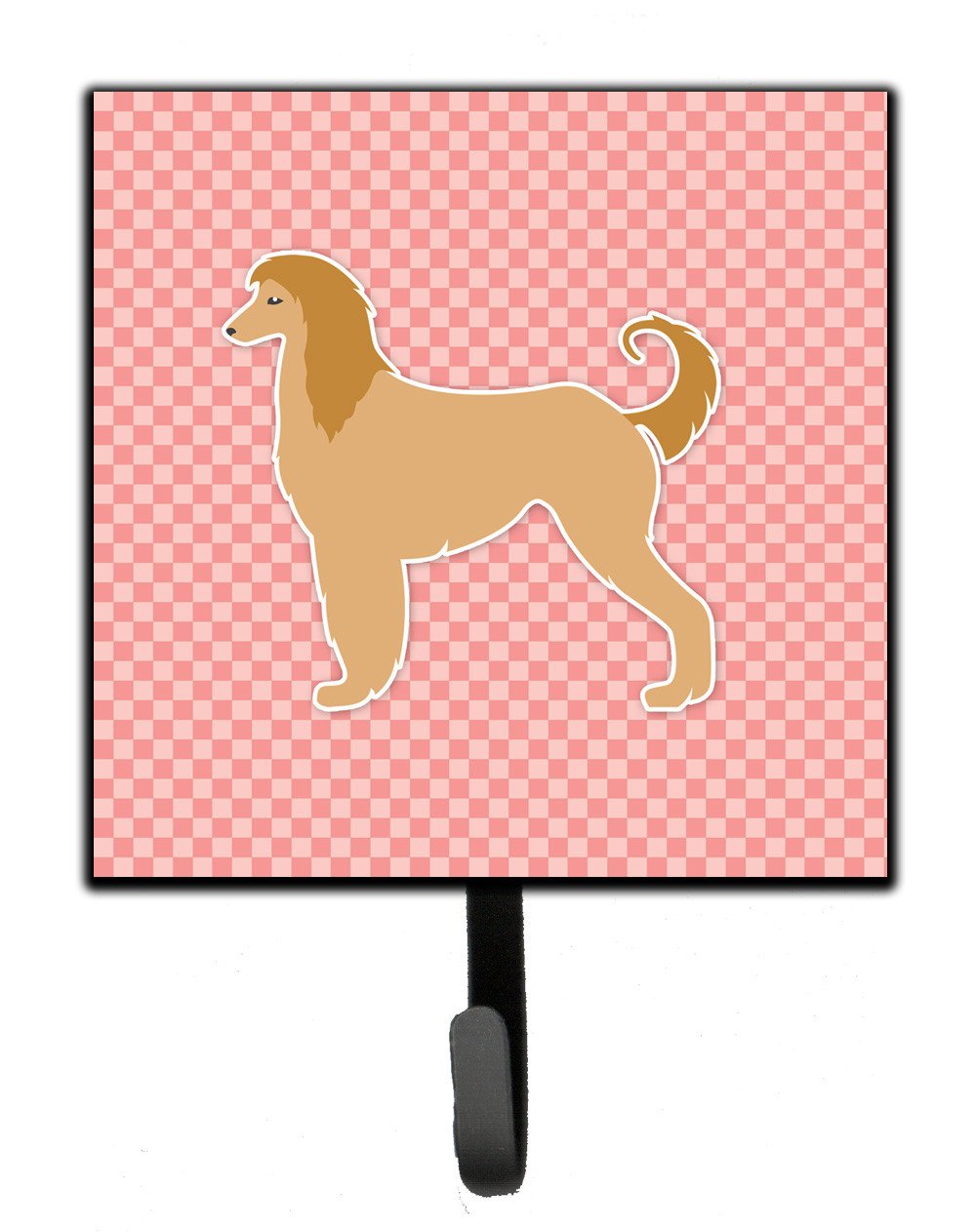 Afghan Hound Checkerboard Pink Leash or Key Holder BB3606SH4 by Caroline&#39;s Treasures