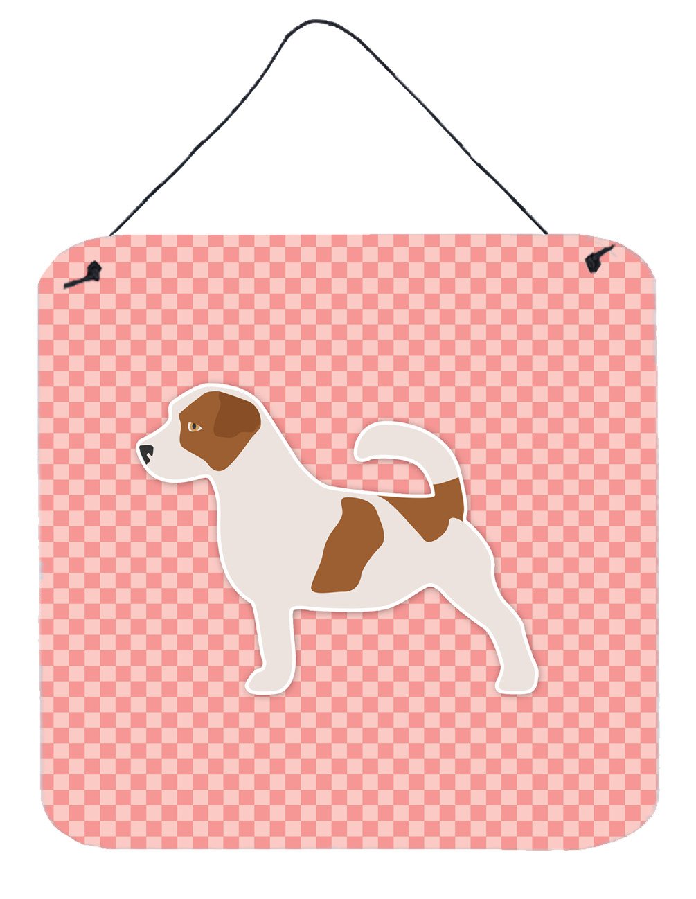 Jack Russell Terrier Checkerboard Pink Wall or Door Hanging Prints BB3607DS66 by Caroline&#39;s Treasures
