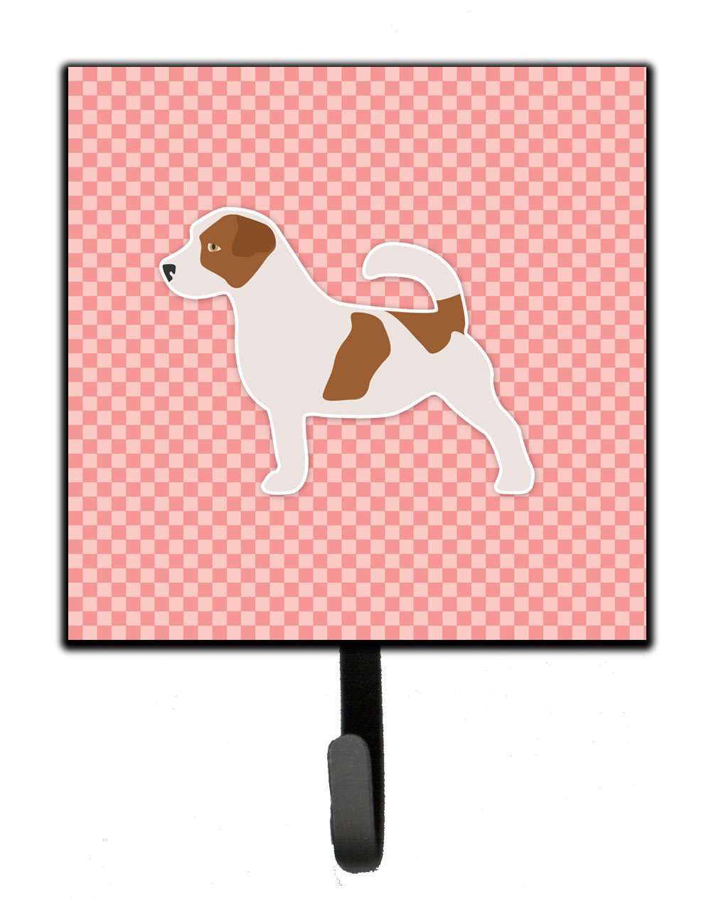 Jack Russell Terrier Checkerboard Pink Leash or Key Holder BB3607SH4 by Caroline's Treasures