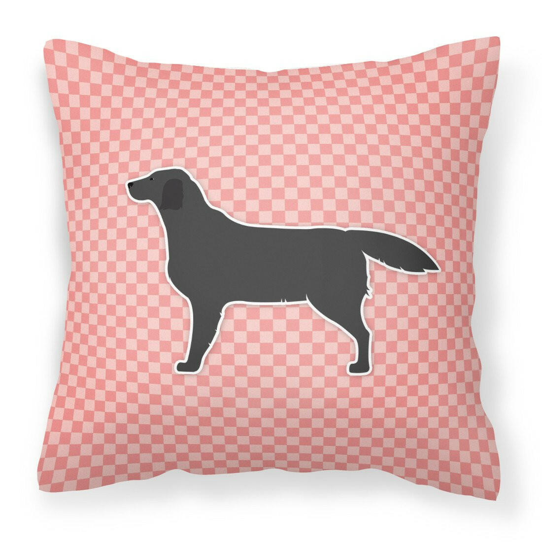 Black Labrador Retriever Checkerboard Pink Fabric Decorative Pillow BB3608PW1818 by Caroline&#39;s Treasures