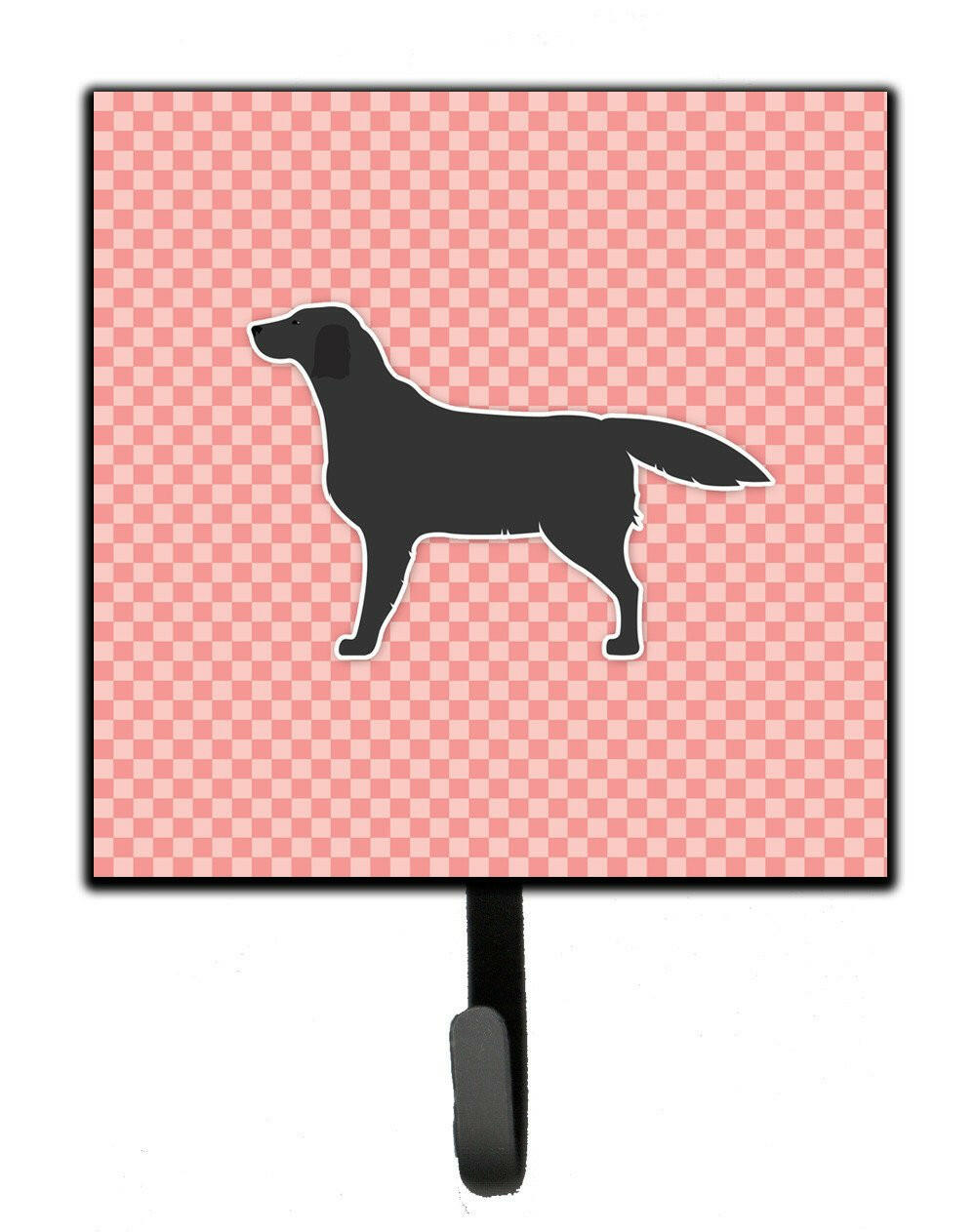 Black Labrador Retriever Checkerboard Pink Leash or Key Holder BB3608SH4 by Caroline&#39;s Treasures