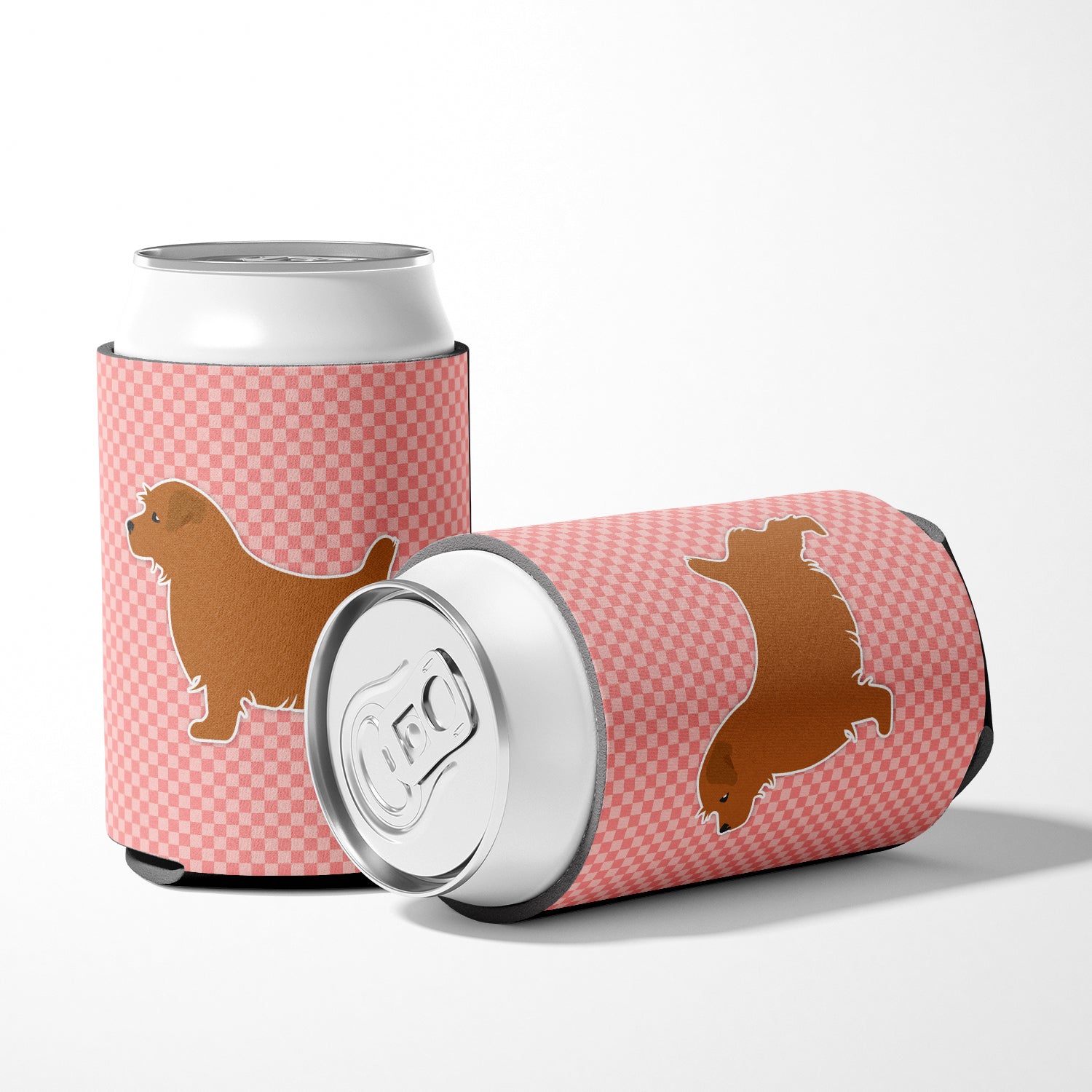 Norfolk Terrier Checkerboard Pink Can or Bottle Hugger BB3609CC  the-store.com.