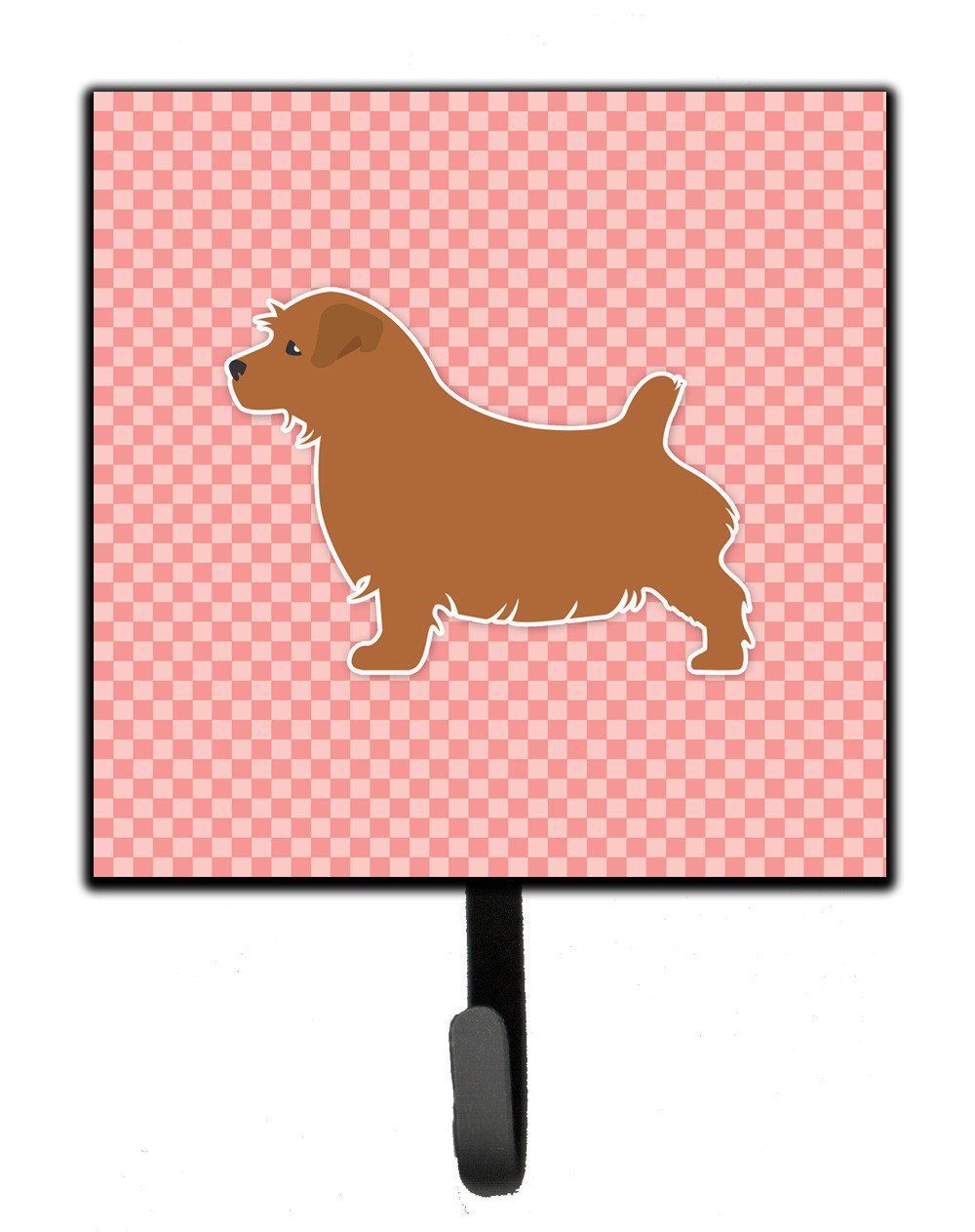 Norfolk Terrier Checkerboard Pink Leash or Key Holder BB3609SH4 by Caroline&#39;s Treasures