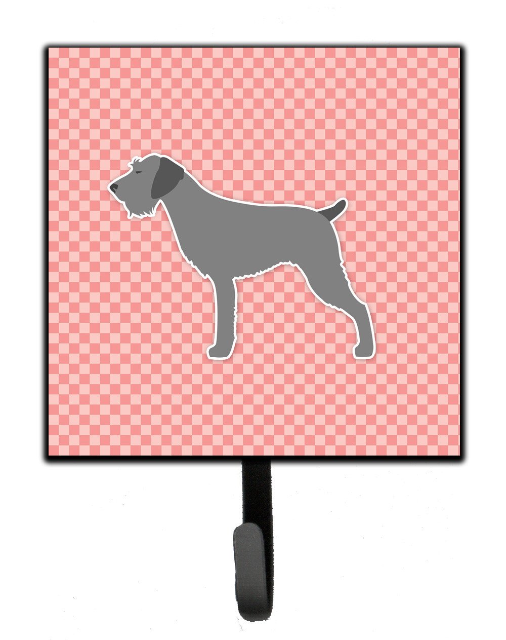 German Wirehaired Pointer Checkerboard Pink Leash or Key Holder BB3611SH4 by Caroline&#39;s Treasures