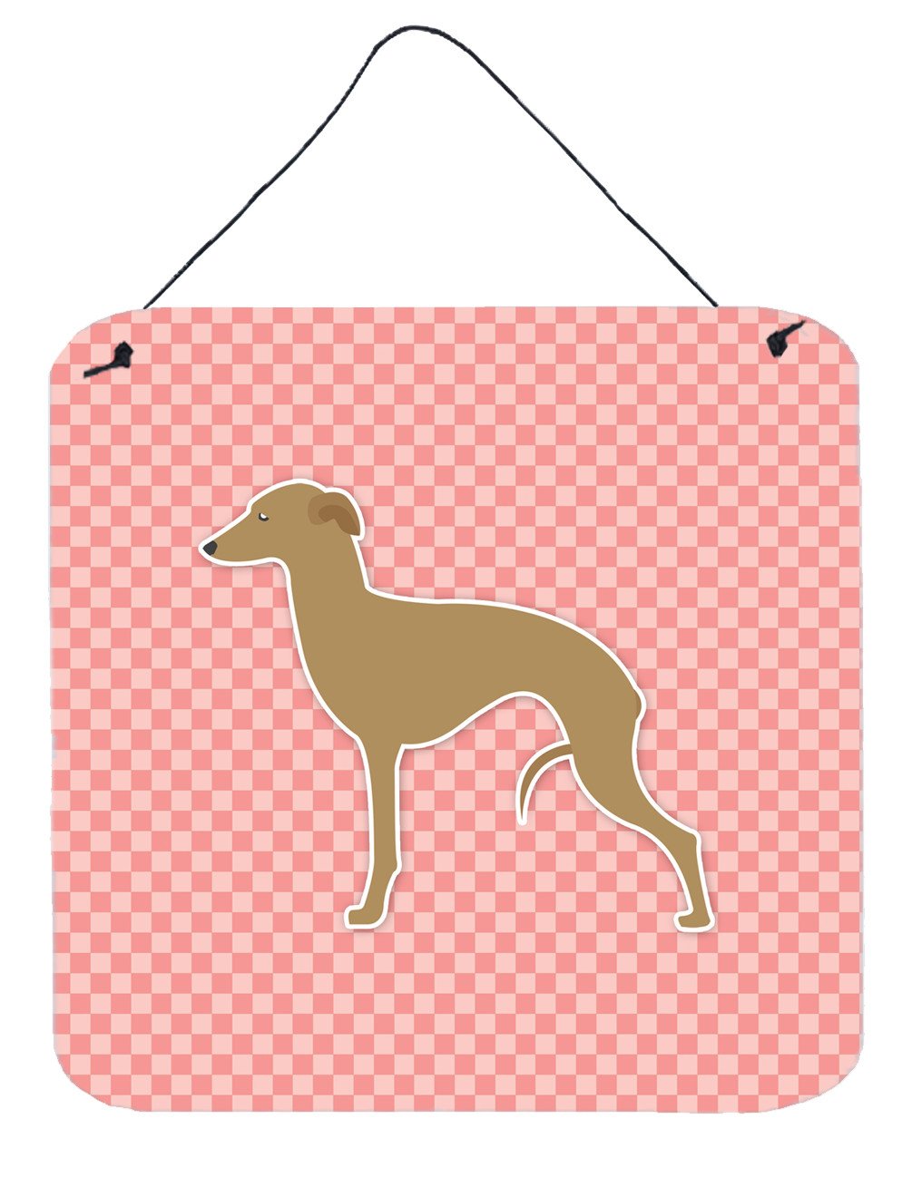 Italian Greyhound Checkerboard Pink Wall or Door Hanging Prints BB3614DS66 by Caroline&#39;s Treasures