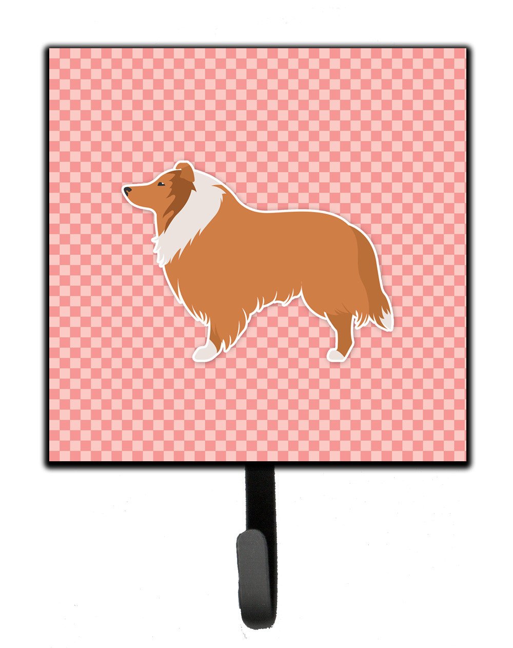 Collie Checkerboard Pink Leash or Key Holder BB3616SH4 by Caroline&#39;s Treasures
