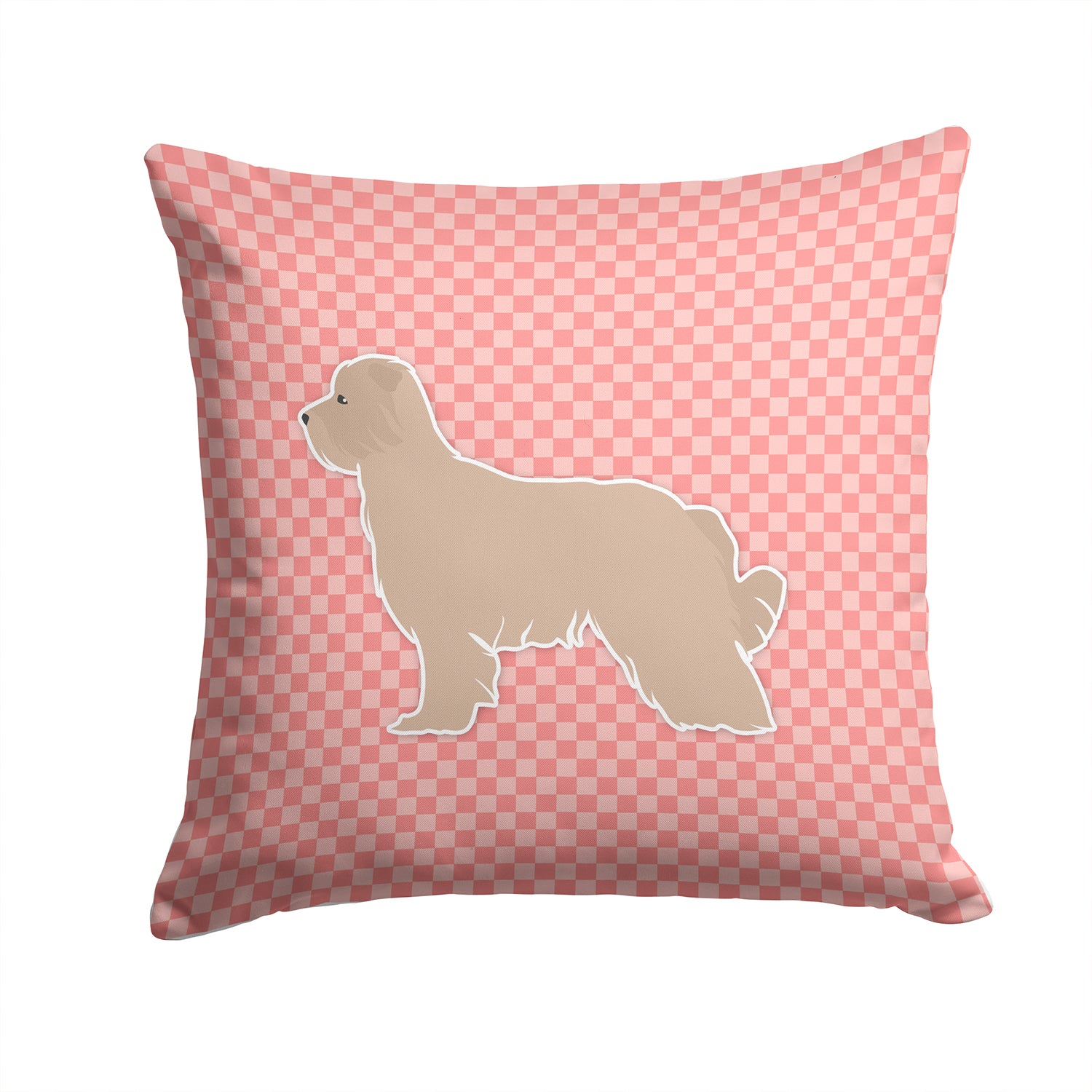 Pyrenean Shepherd Checkerboard Pink Fabric Decorative Pillow BB3618PW1414 - the-store.com