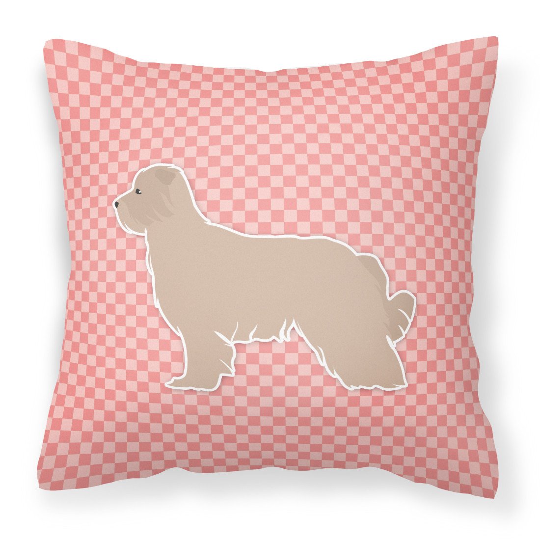 Pyrenean Shepherd Checkerboard Pink Fabric Decorative Pillow BB3618PW1818 by Caroline&#39;s Treasures