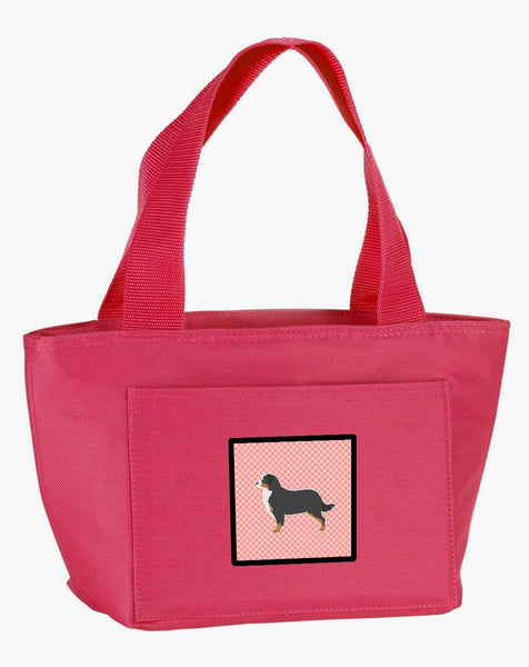 Bernese Mountain Dog Checkerboard Pink Lunch Bag BB3619PK-8808 by Caroline's Treasures