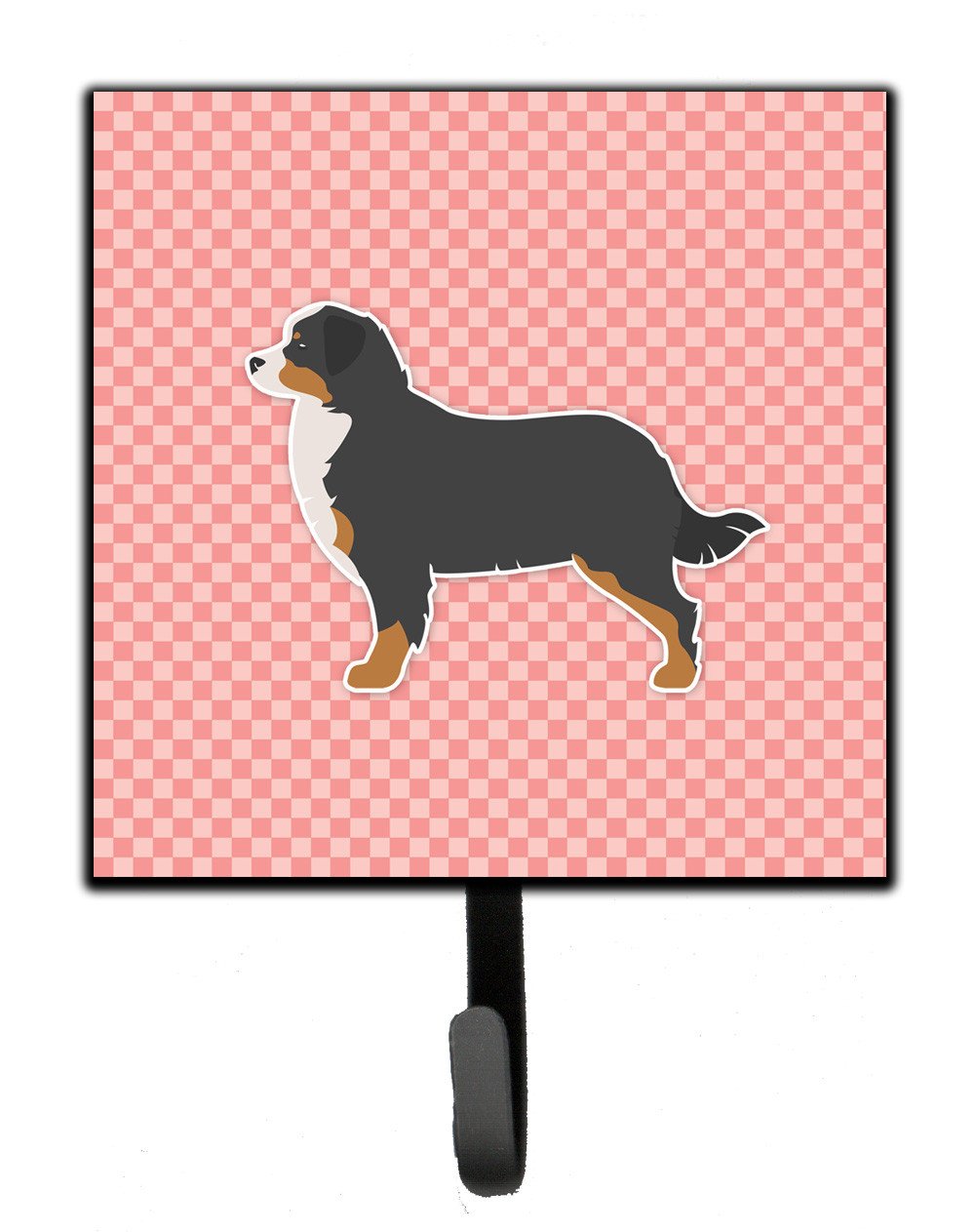 Bernese Mountain Dog Checkerboard Pink Leash or Key Holder BB3619SH4 by Caroline&#39;s Treasures
