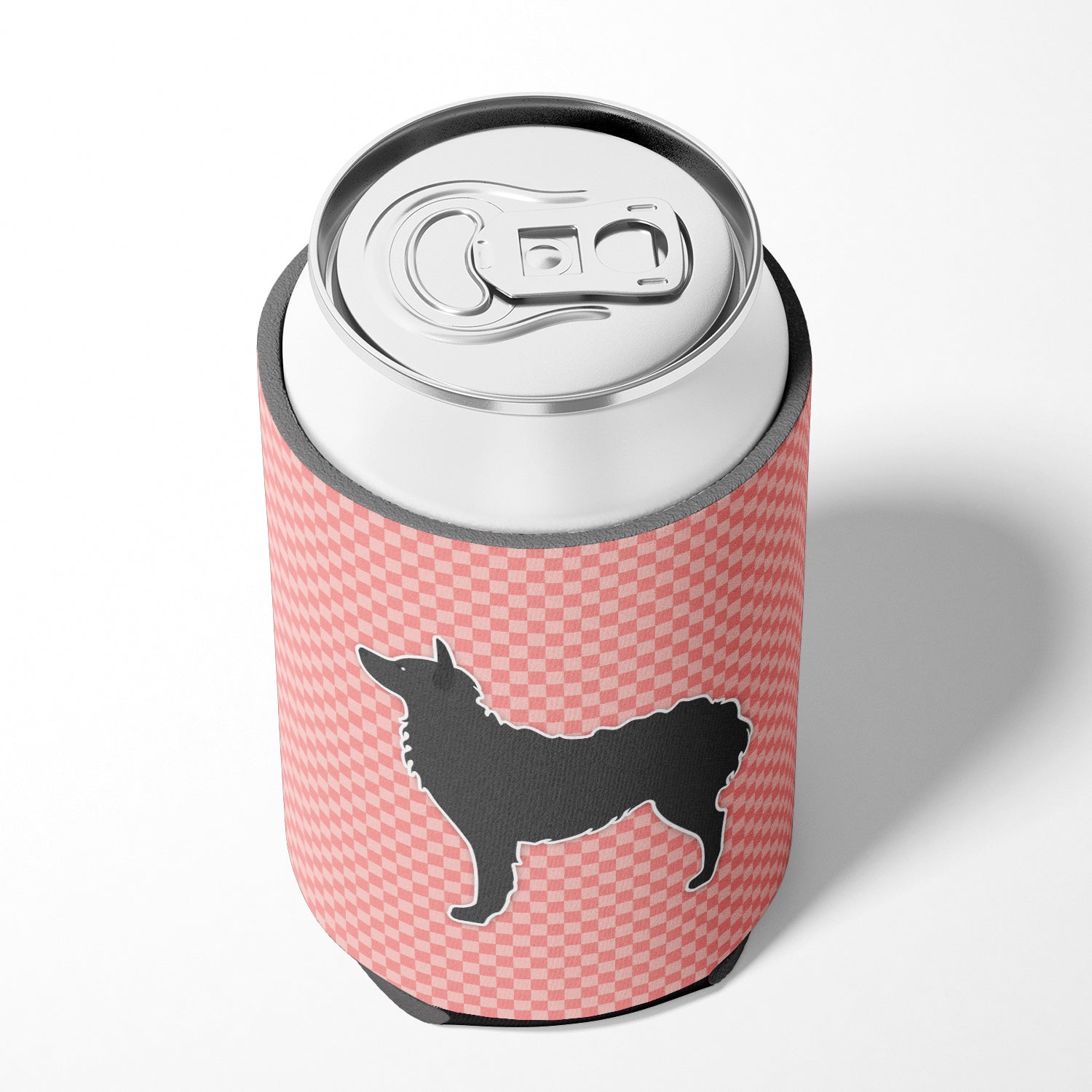 Croatian Sheepdog Checkerboard Pink Can or Bottle Hugger BB3621CC