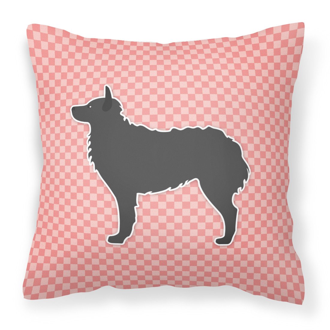 Croatian Sheepdog Checkerboard Pink Fabric Decorative Pillow BB3621PW1818 by Caroline&#39;s Treasures