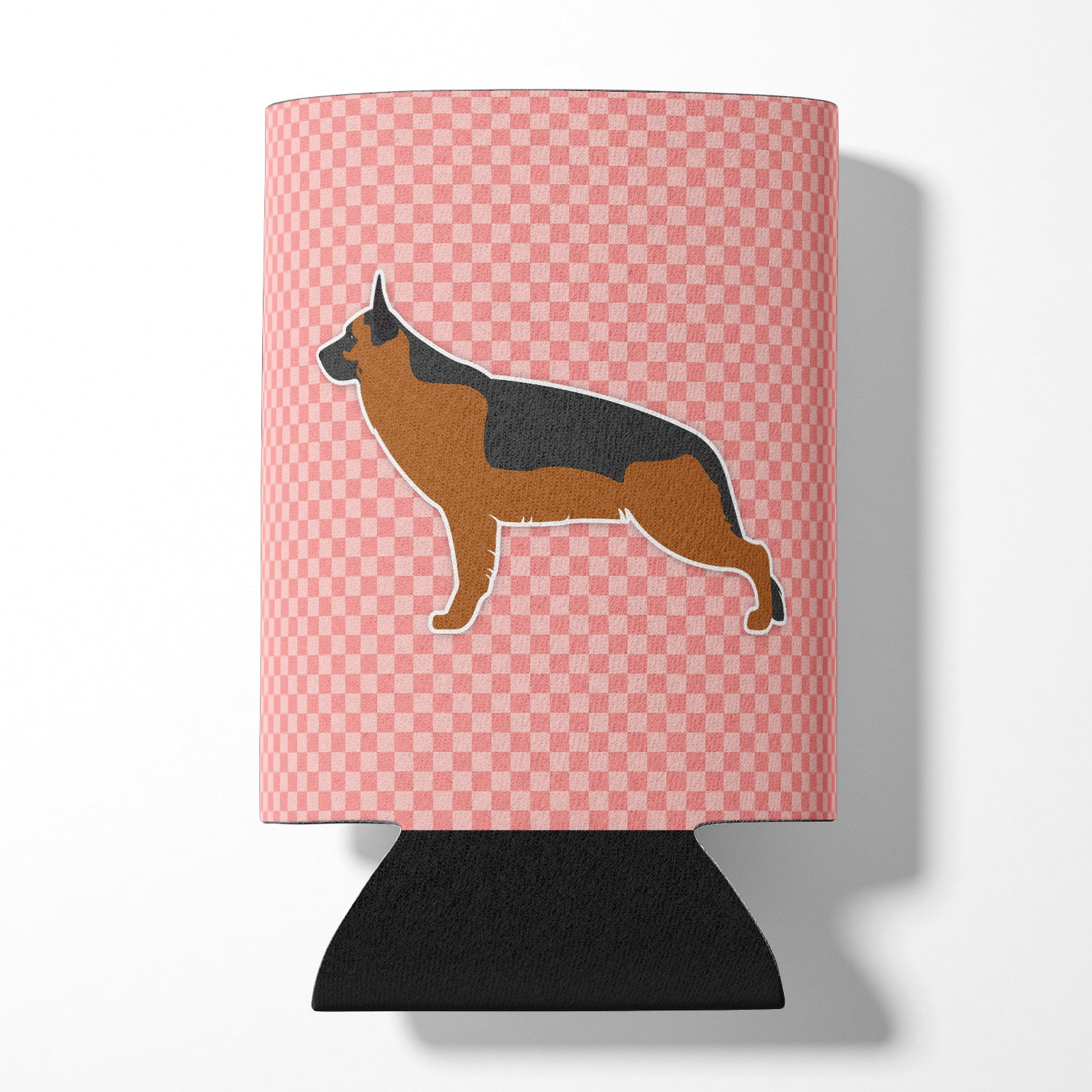 German Shepherd Checkerboard Pink Can or Bottle Hugger BB3624CC  the-store.com.
