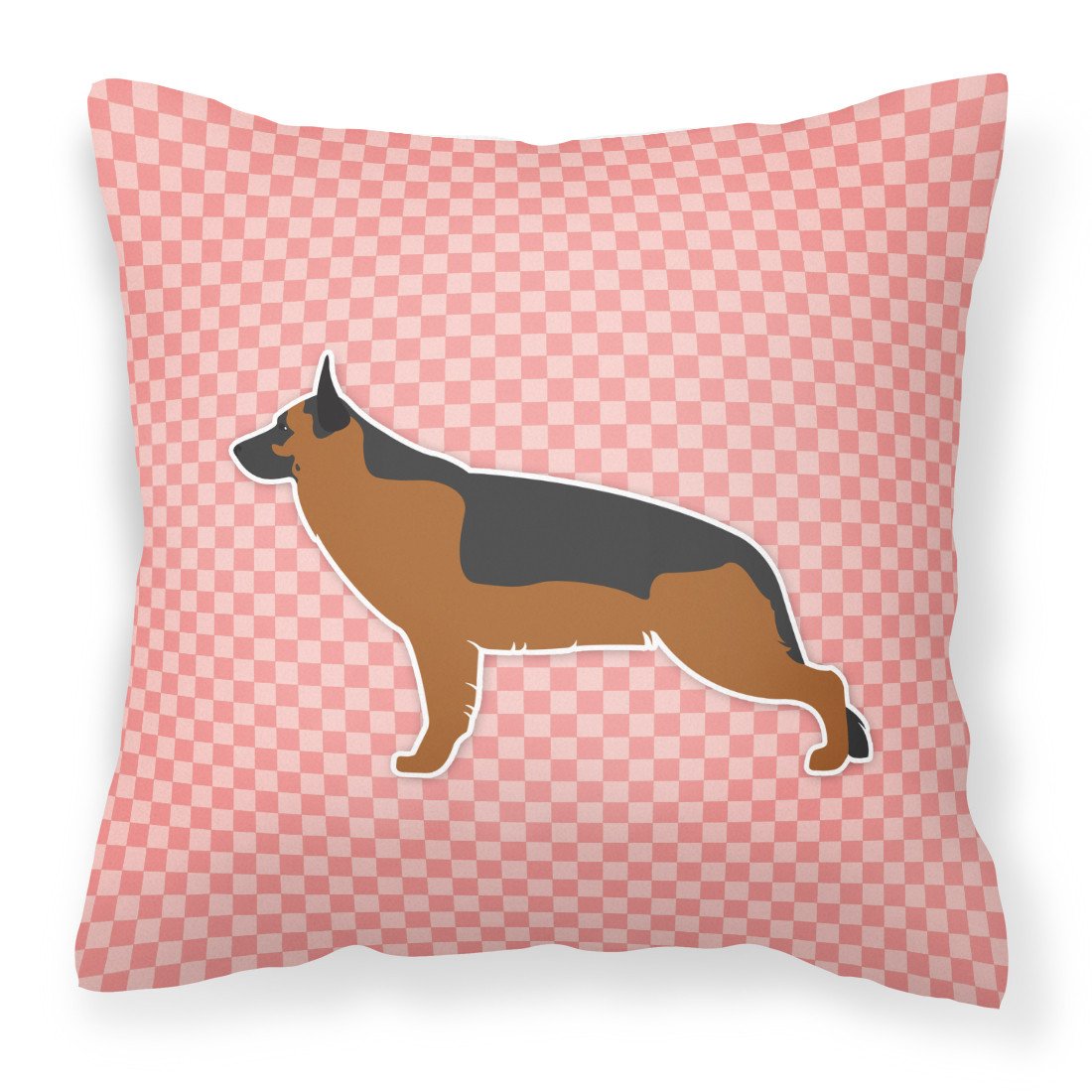 German Shepherd Checkerboard Pink Fabric Decorative Pillow BB3624PW1818 by Caroline&#39;s Treasures