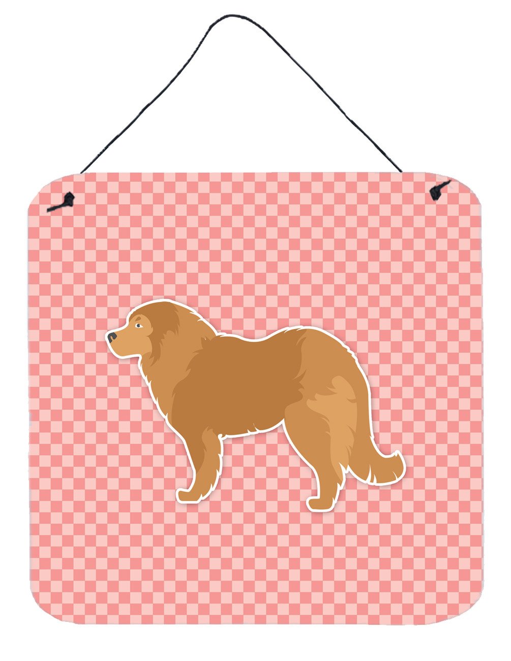 Caucasian Shepherd Dog Checkerboard Pink Wall or Door Hanging Prints BB3625DS66 by Caroline&#39;s Treasures