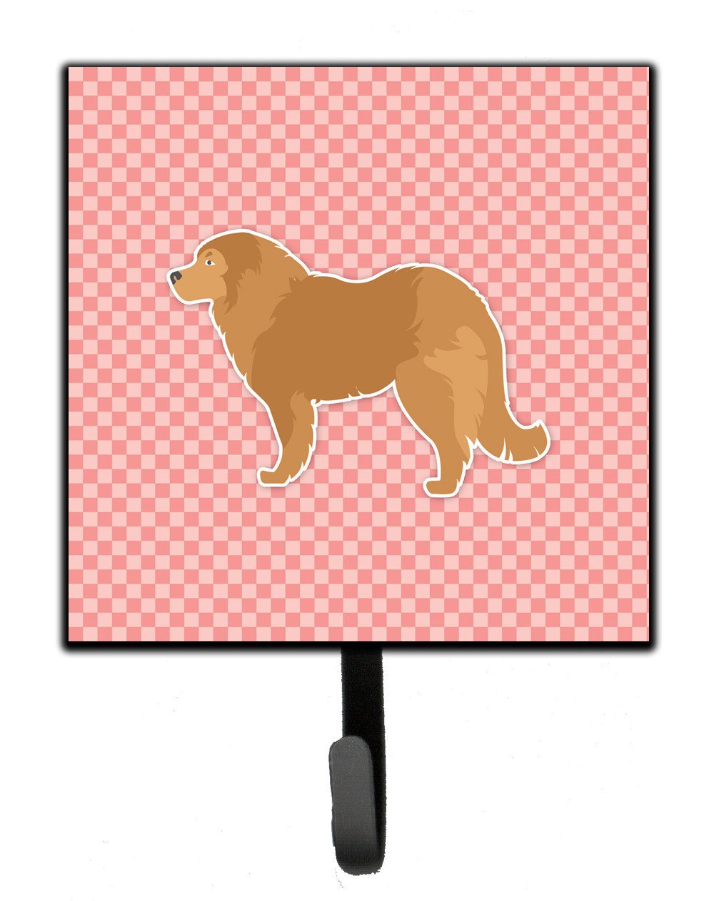 Caucasian Shepherd Dog Checkerboard Pink Leash or Key Holder BB3625SH4 by Caroline&#39;s Treasures