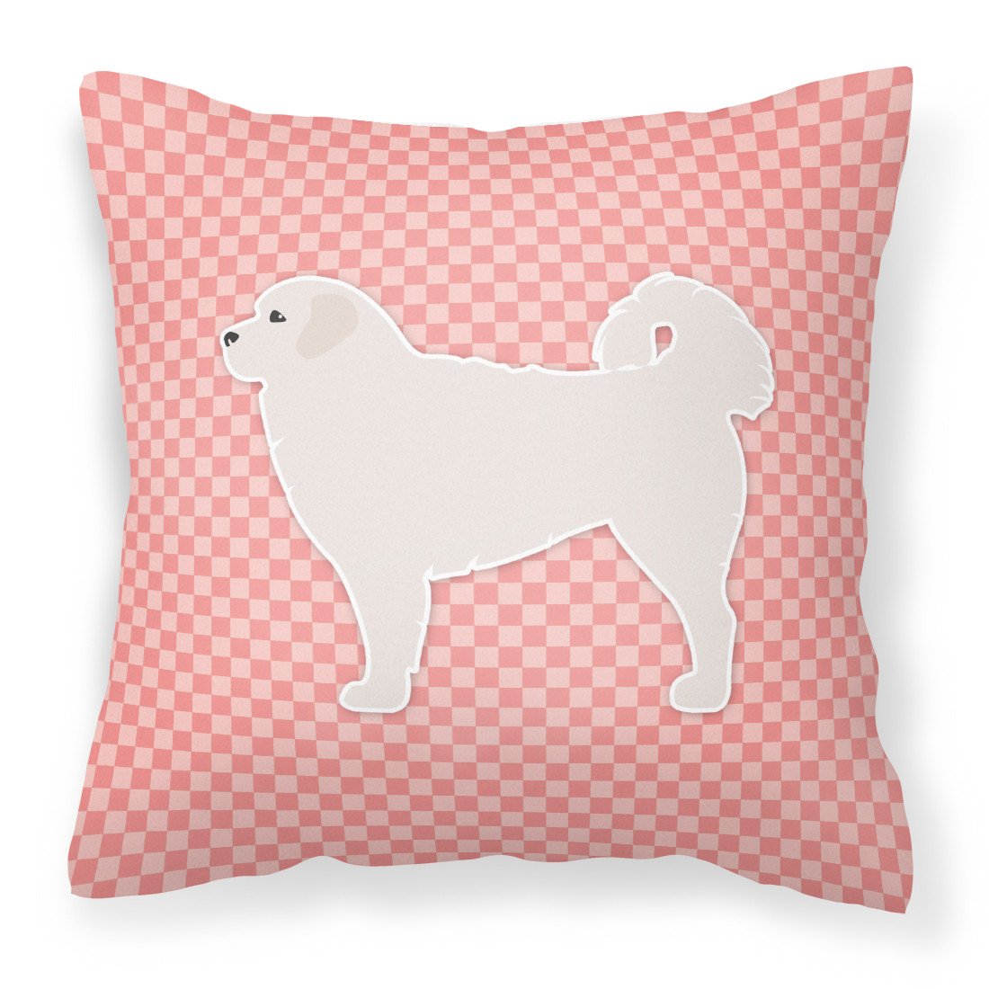 Polish Tatra Sheepdog Checkerboard Pink Fabric Decorative Pillow BB3627PW1818 by Caroline's Treasures