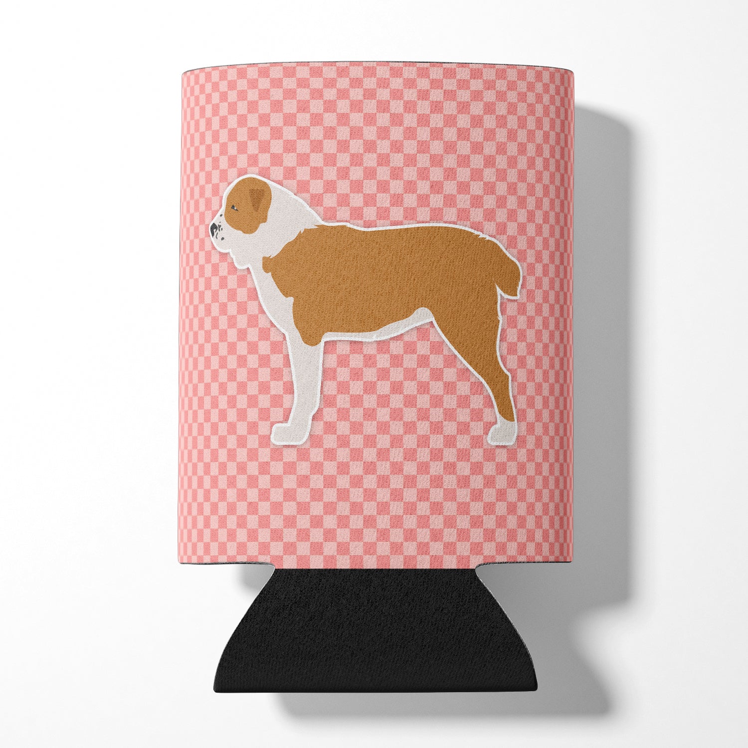 Central Asian Shepherd Dog Checkerboard Pink Can or Bottle Hugger BB3628CC  the-store.com.