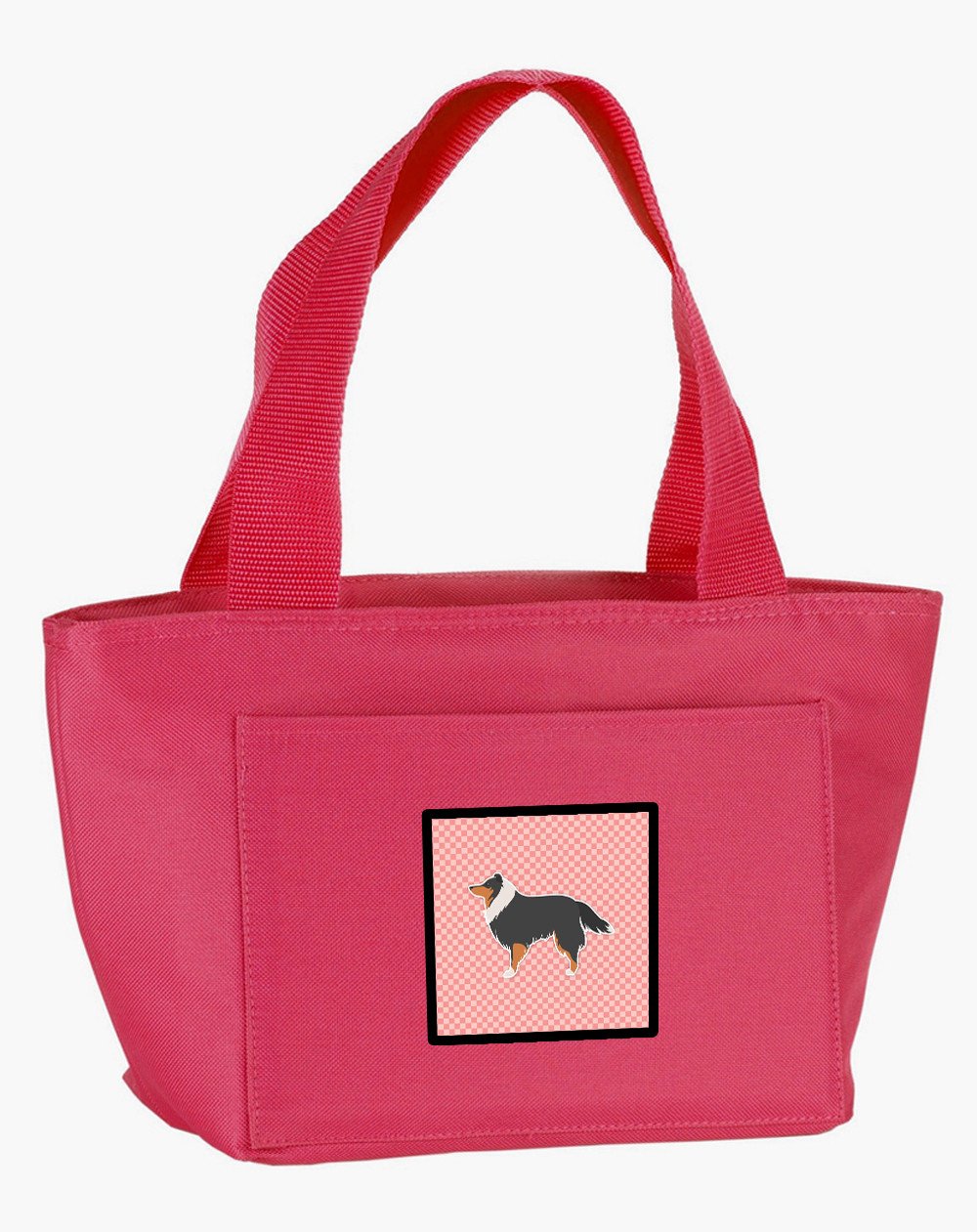 Sheltie/Shetland Sheepdog Checkerboard Pink Lunch Bag BB3630PK-8808 by Caroline&#39;s Treasures