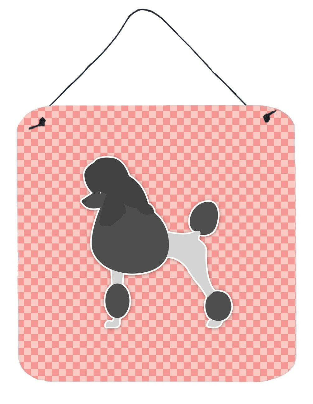 Poodle Checkerboard Pink Wall or Door Hanging Prints BB3639DS66 by Caroline&#39;s Treasures