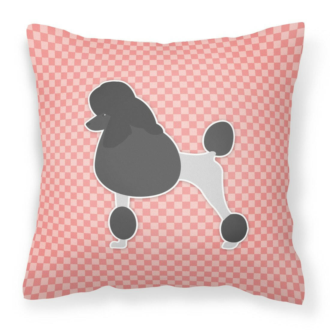 Poodle Checkerboard Pink Fabric Decorative Pillow BB3639PW1818 by Caroline's Treasures