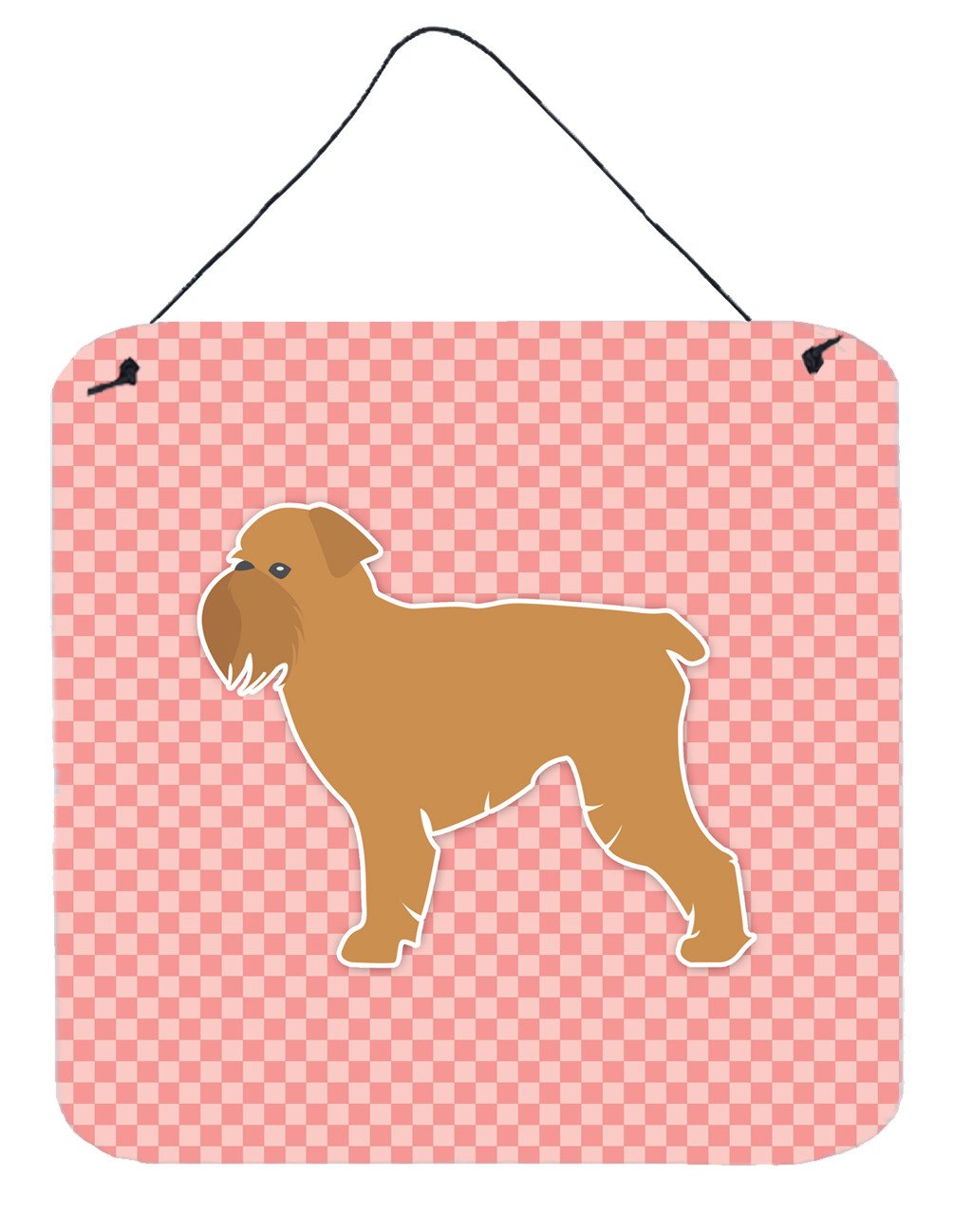 Brussels Griffon Checkerboard Pink Wall or Door Hanging Prints BB3640DS66 by Caroline&#39;s Treasures