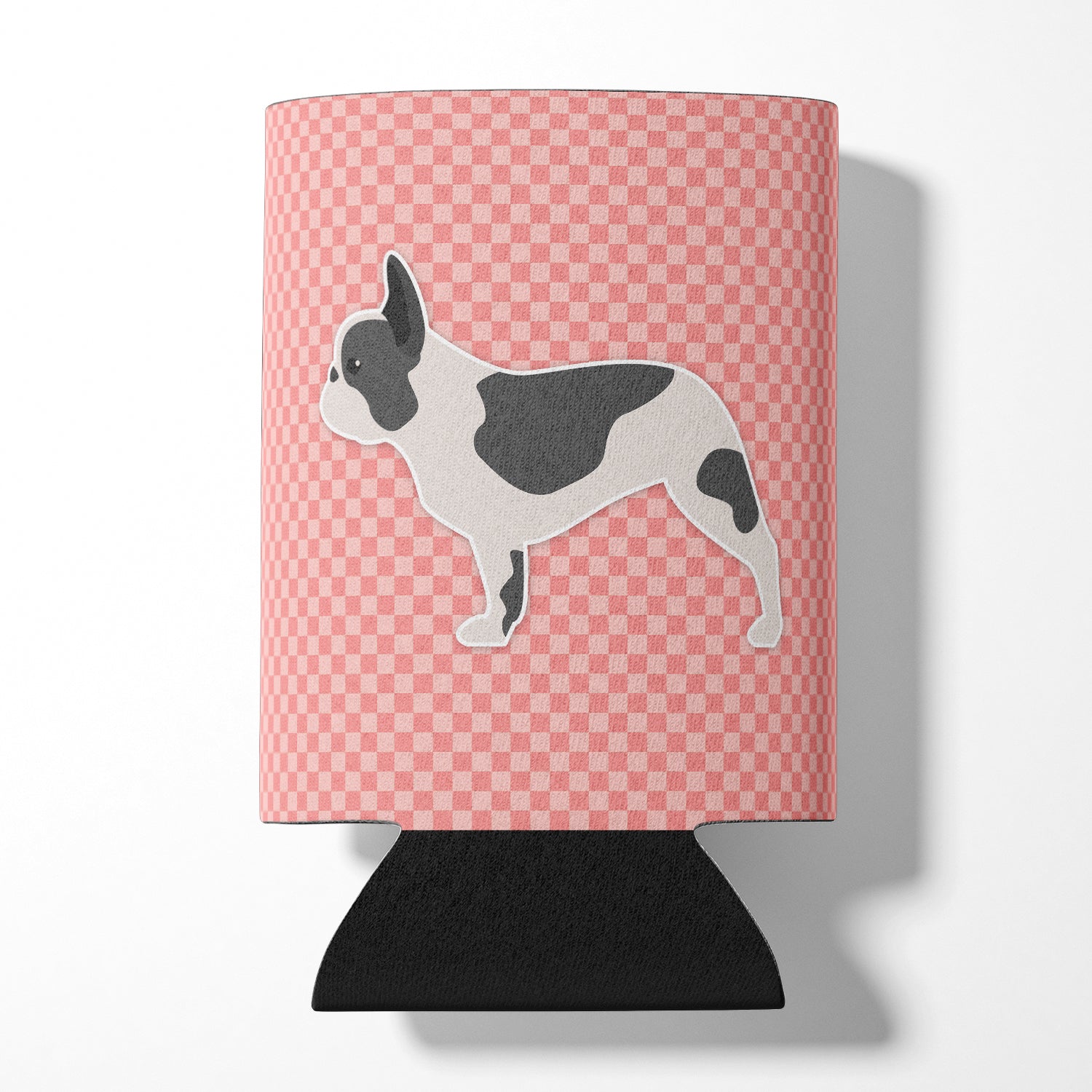 French Bulldog Checkerboard Pink Can or Bottle Hugger BB3641CC  the-store.com.