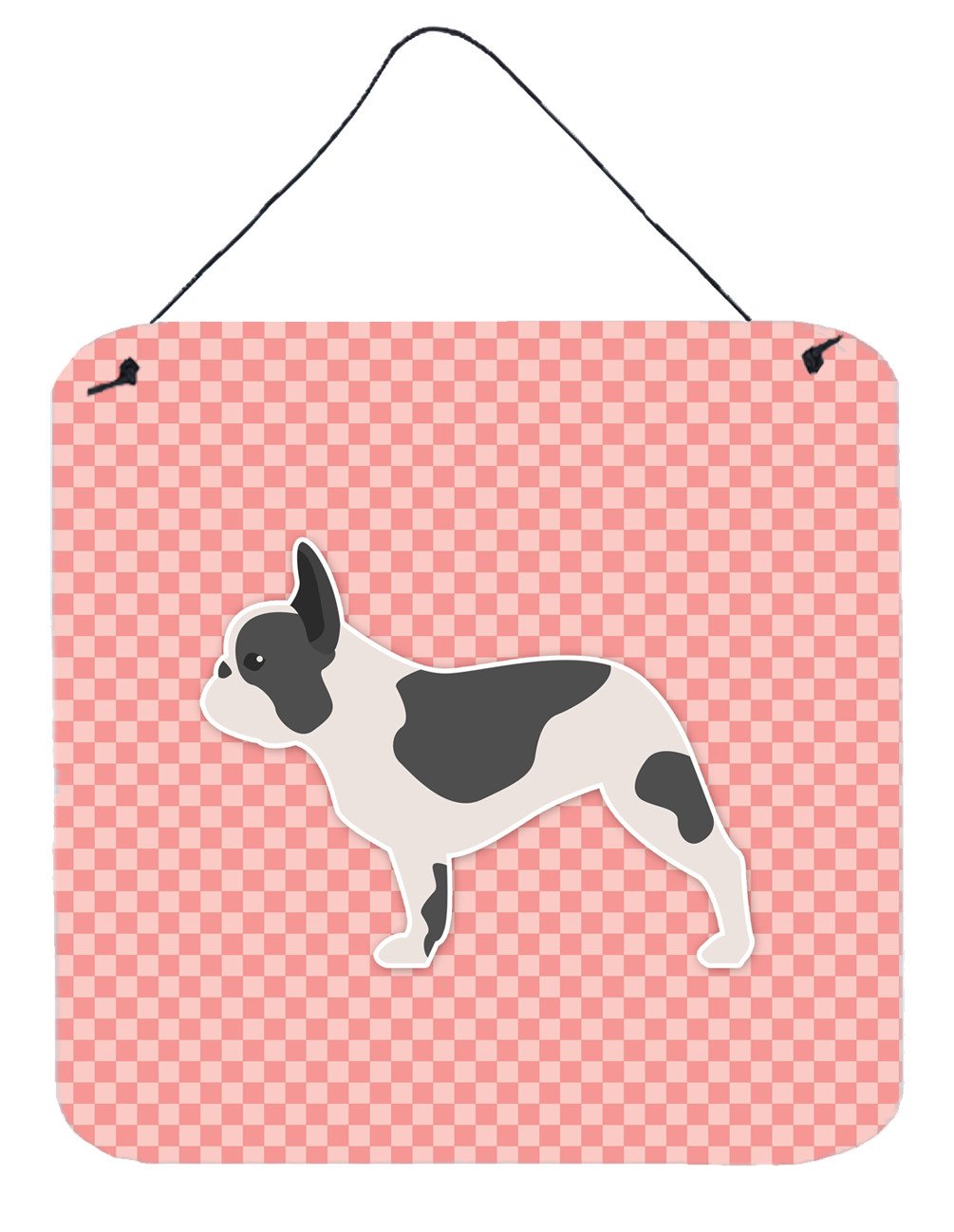 French Bulldog Checkerboard Pink Wall or Door Hanging Prints BB3641DS66 by Caroline's Treasures