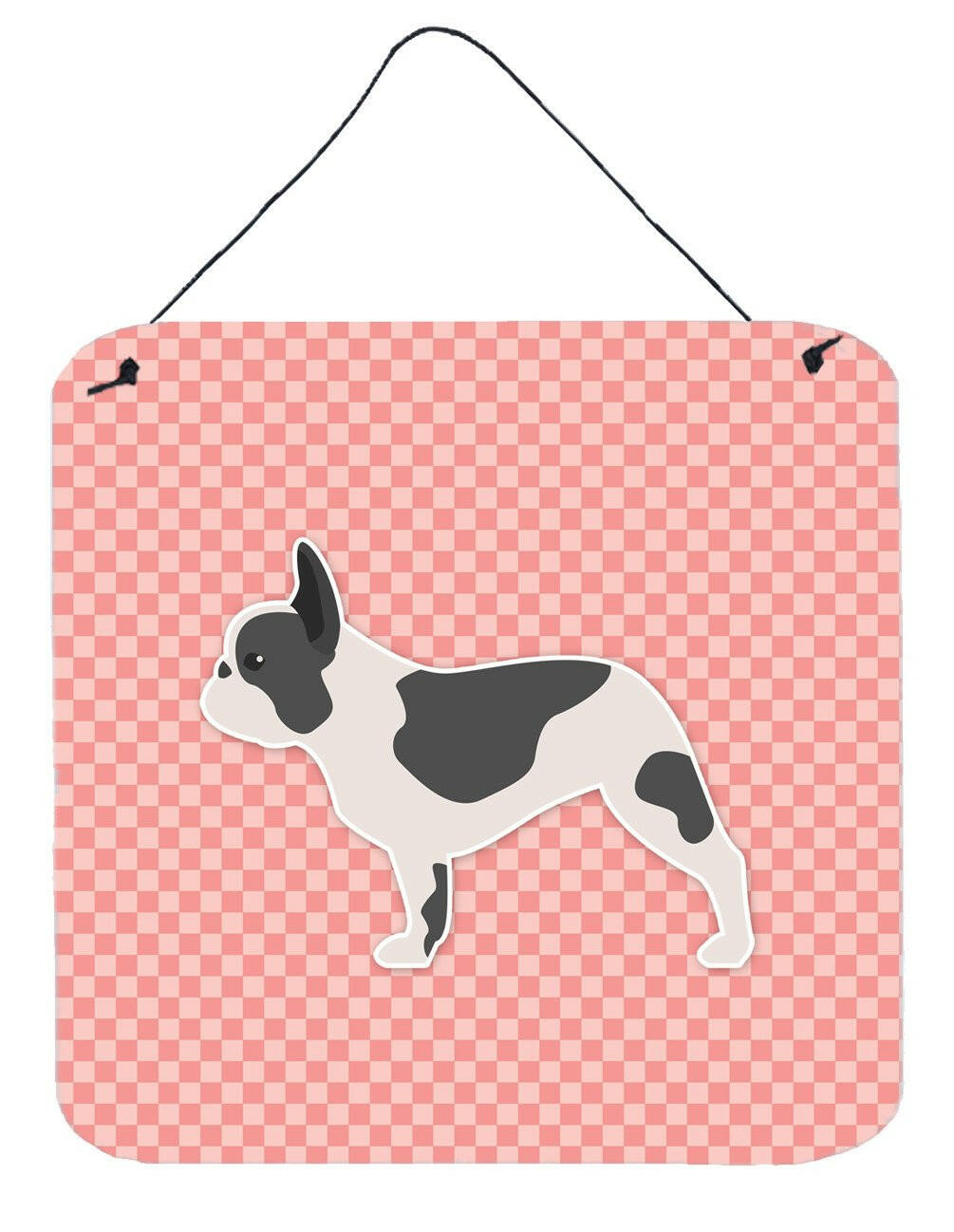 French Bulldog Checkerboard Pink Wall or Door Hanging Prints BB3641DS66 by Caroline&#39;s Treasures