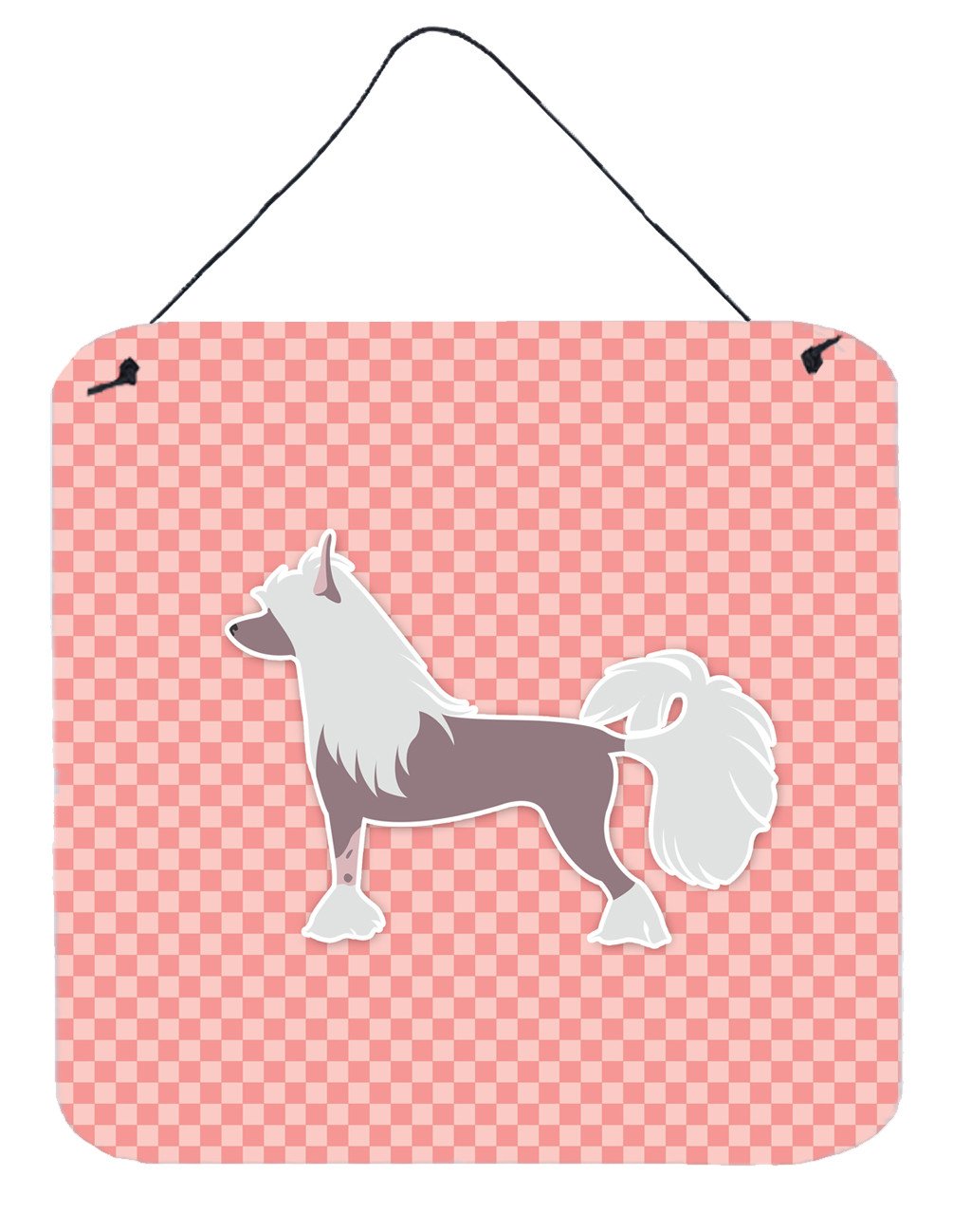 Chinese Crested Checkerboard Pink Wall or Door Hanging Prints BB3643DS66 by Caroline&#39;s Treasures