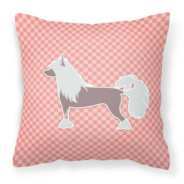 Chinese Crested Checkerboard Pink Fabric Decorative Pillow BB3643PW1818 by Caroline's Treasures