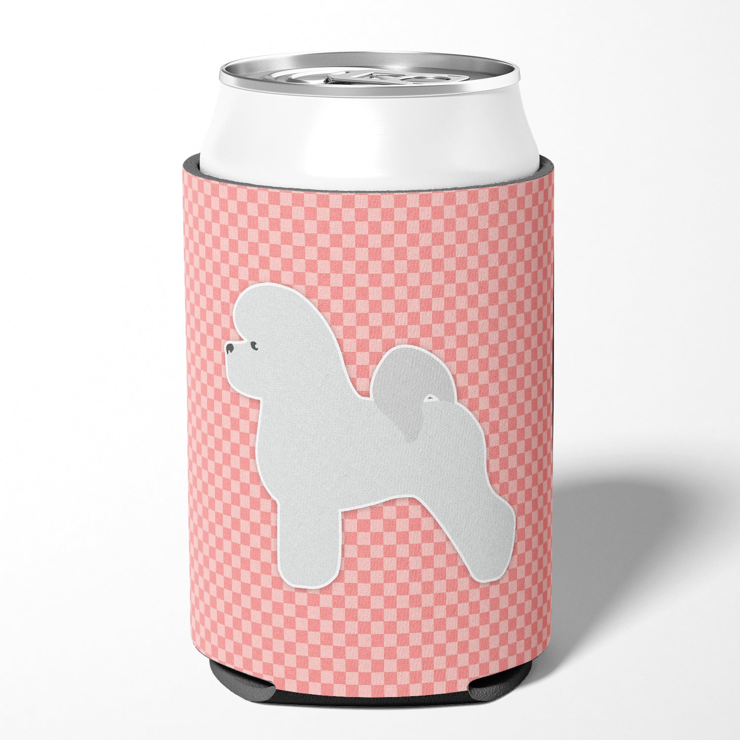 Bichon Frise Checkerboard Pink Can or Bottle Hugger BB3645CC