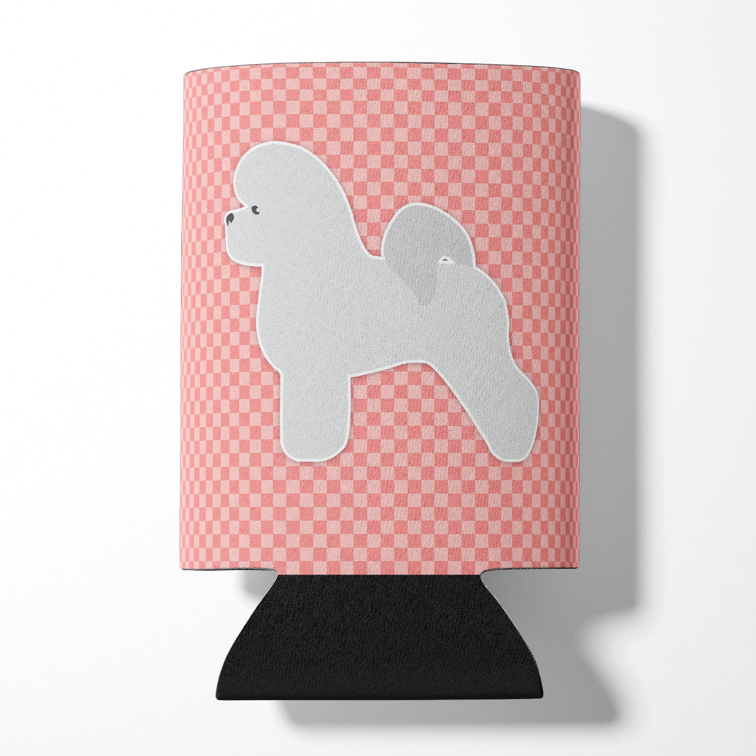 Bichon Frise Checkerboard Pink Can or Bottle Hugger BB3645CC  the-store.com.