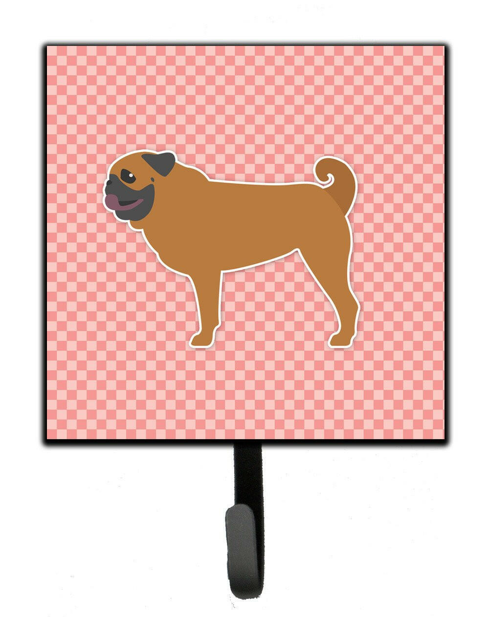 Pug Checkerboard Pink Leash or Key Holder BB3647SH4 by Caroline&#39;s Treasures