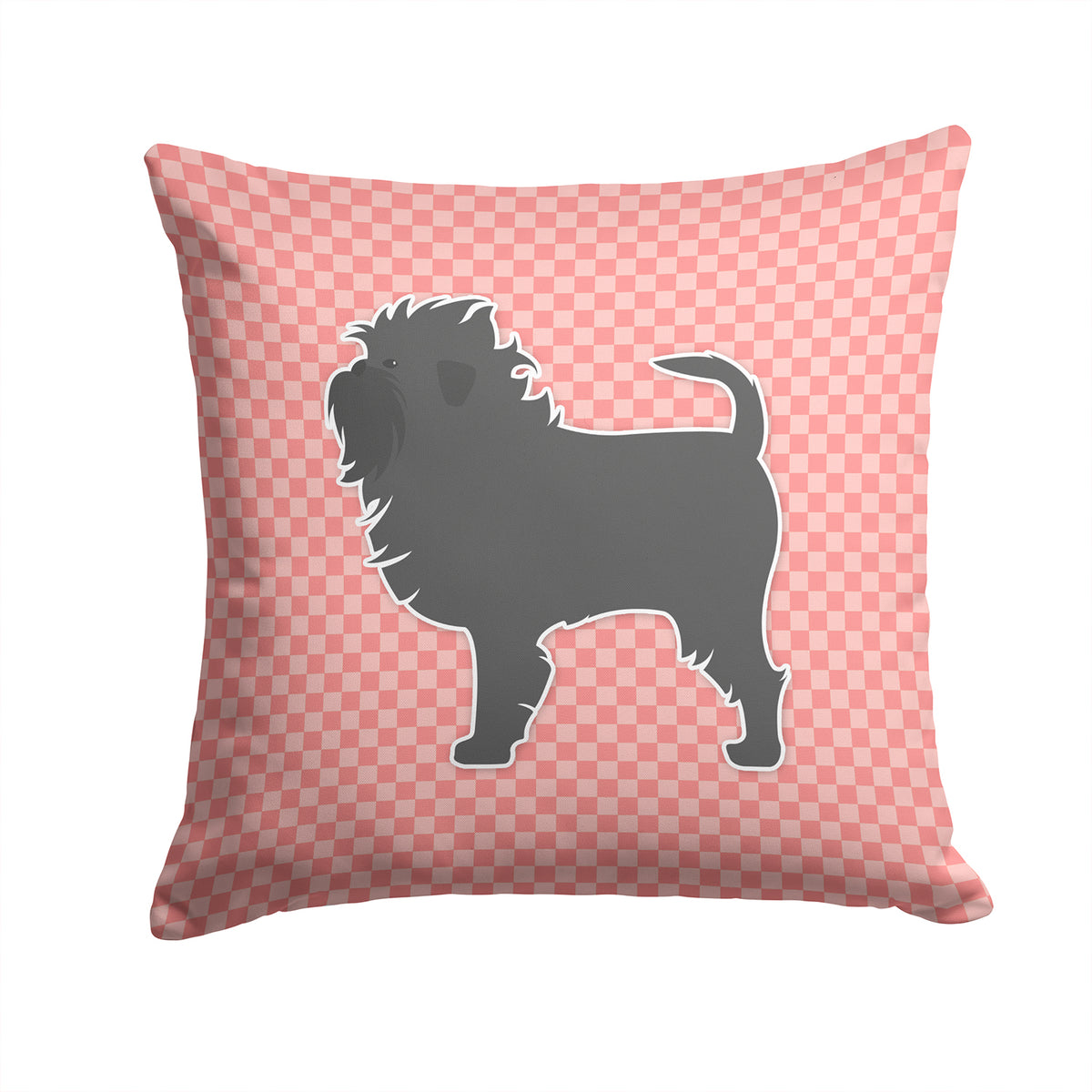 Affenpinscher Checkerboard Pink Fabric Decorative Pillow BB3648PW1414 - the-store.com