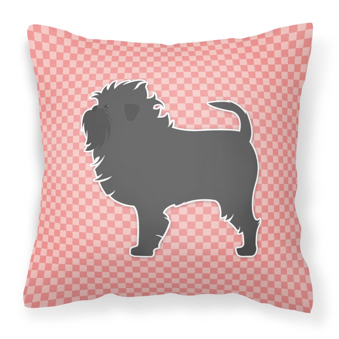 Affenpinscher Checkerboard Pink Fabric Decorative Pillow BB3648PW1818 by Caroline&#39;s Treasures