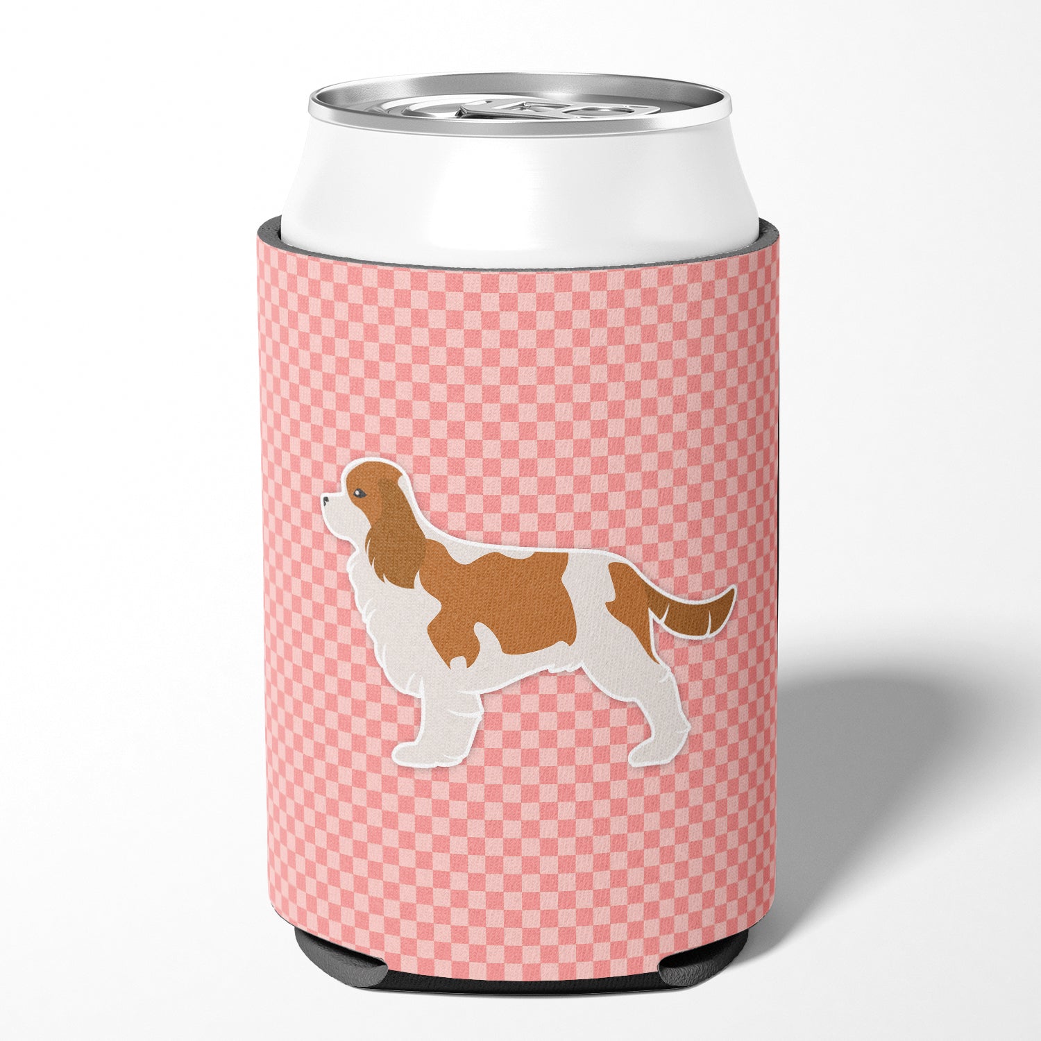 Cavalier King Charles Spaniel Checkerboard Pink Can or Bottle Hugger BB3649CC  the-store.com.