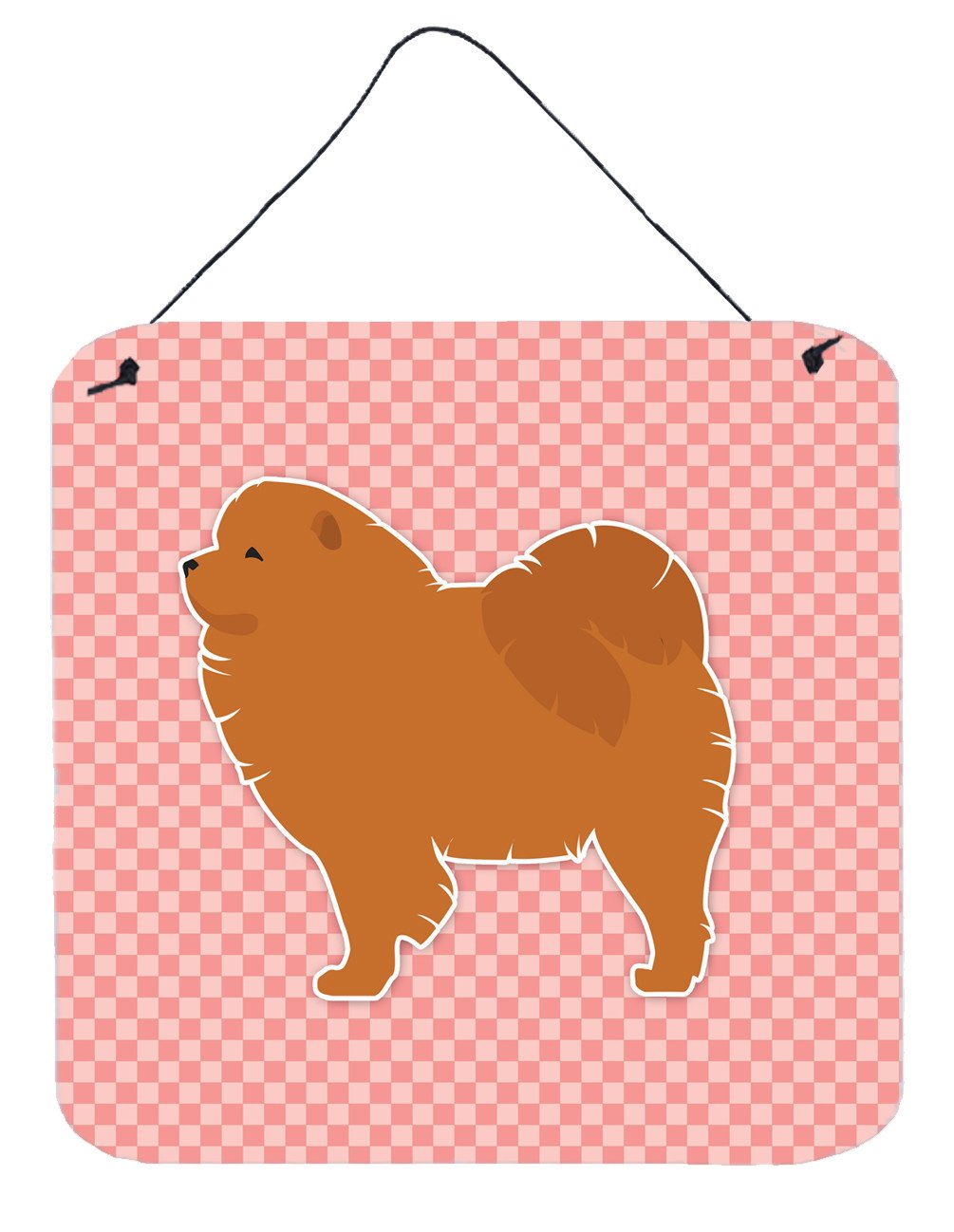 Chow Chow Checkerboard Pink Wall or Door Hanging Prints BB3651DS66 by Caroline&#39;s Treasures