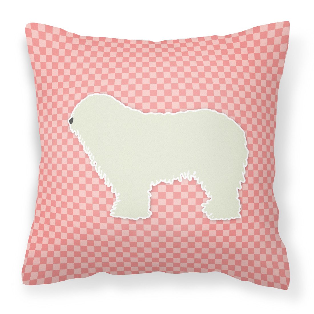 Komondor Checkerboard Pink Fabric Decorative Pillow BB3655PW1818 by Caroline&#39;s Treasures