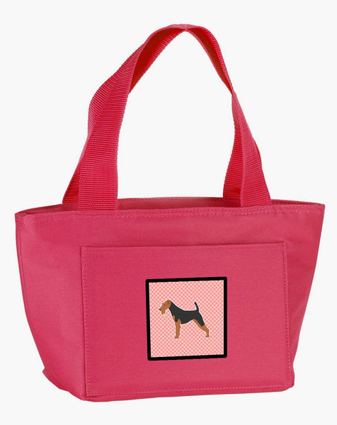 Airedale Terrier Checkerboard Pink Lunch Bag BB3657PK-8808 by Caroline's Treasures