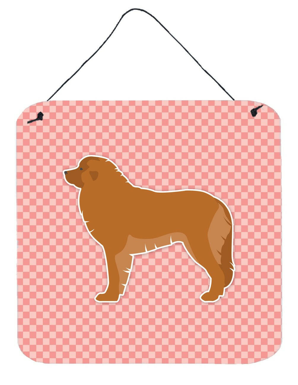 Leonberger Checkerboard Pink Wall or Door Hanging Prints BB3658DS66 by Caroline&#39;s Treasures