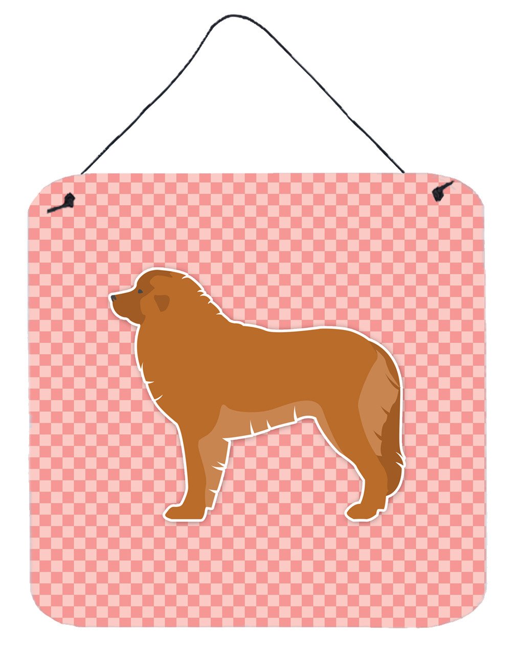 Leonberger Checkerboard Pink Wall or Door Hanging Prints BB3658DS66 by Caroline's Treasures