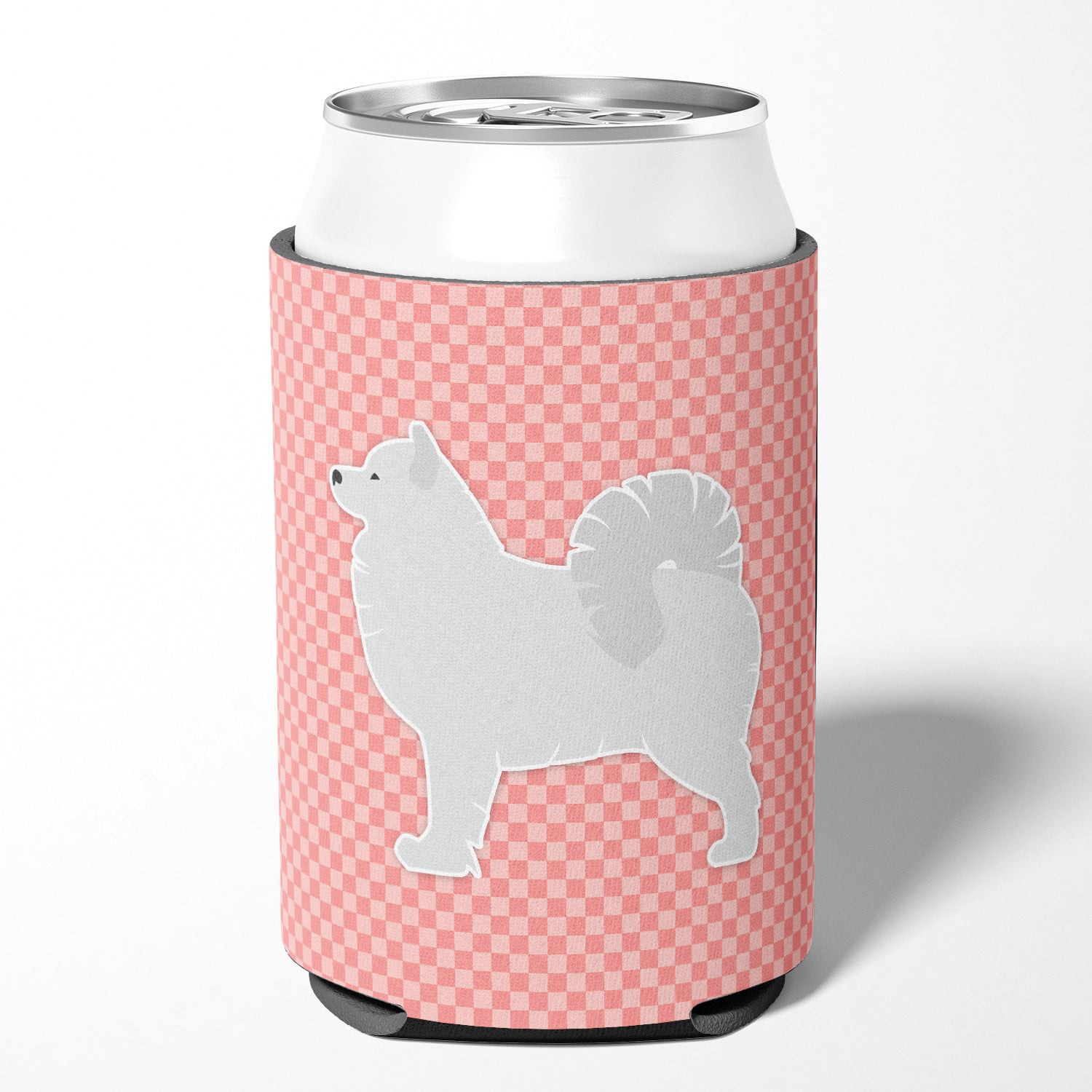 Samoyed Checkerboard Pink Can or Bottle Hugger BB3659CC  the-store.com.